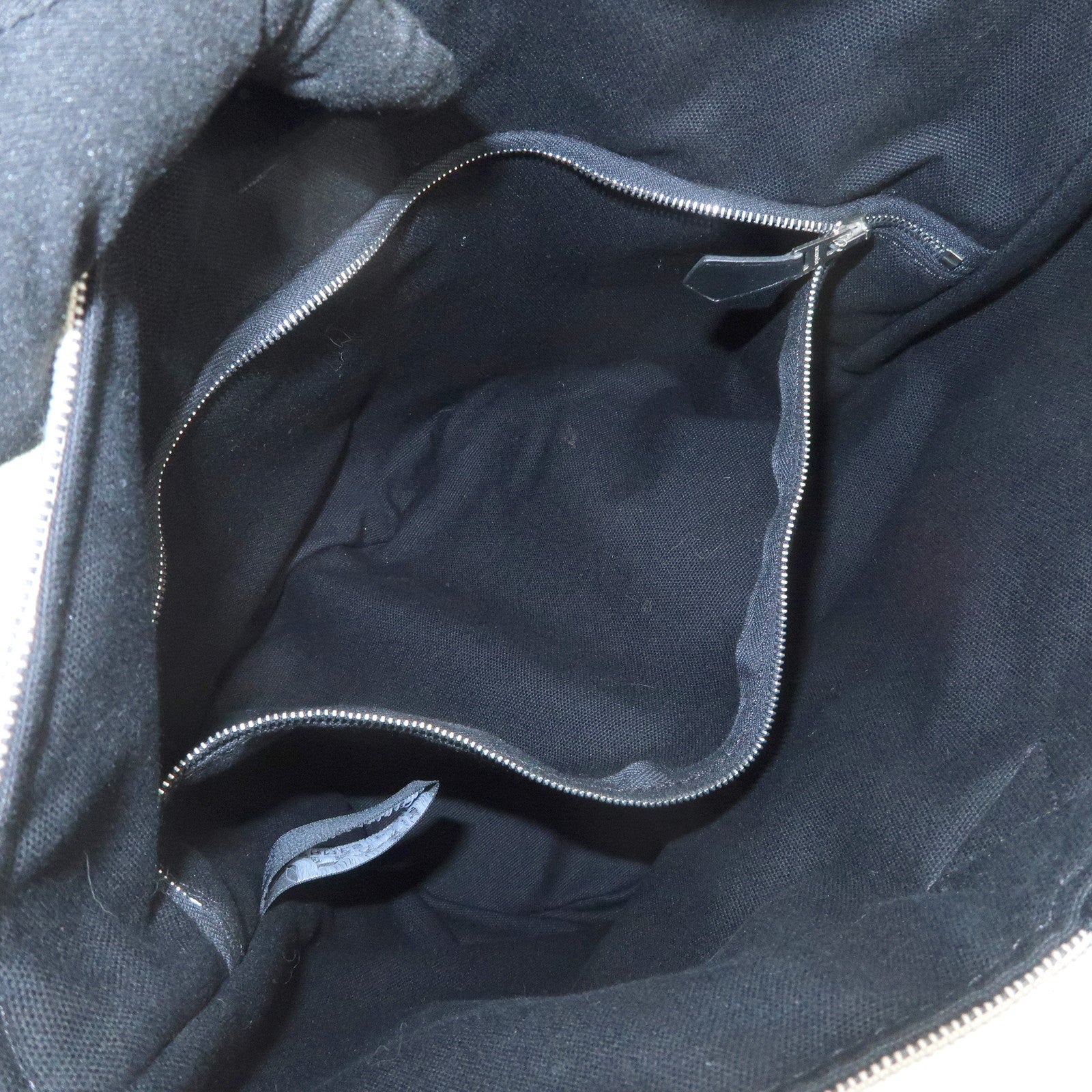 HERMES Saxo MM Toile H Hand Bag Bucket Bag Ivory Black