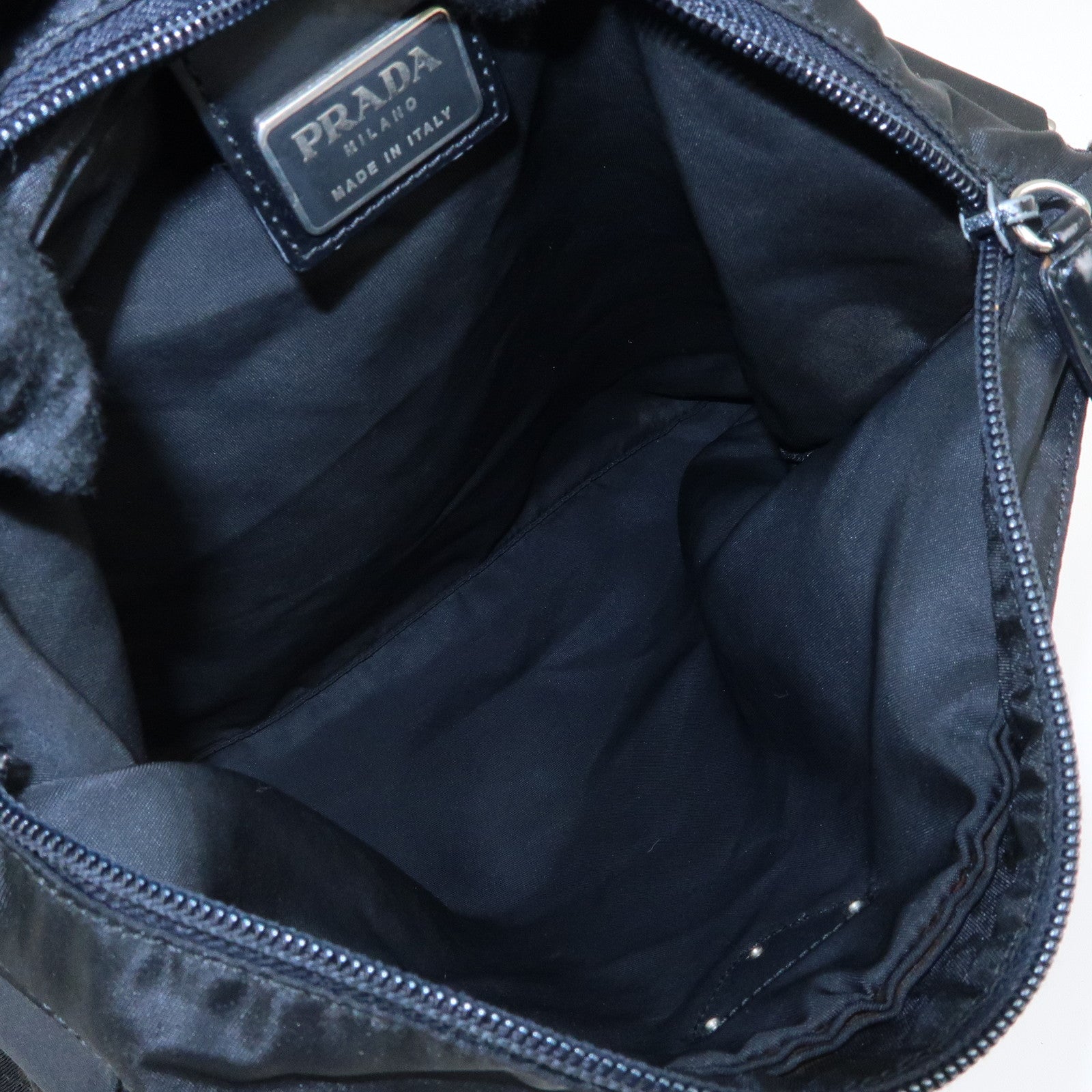 PRADA Triangle Logo Nylon Shoulder Bag Crossbody Bag Black BT0420