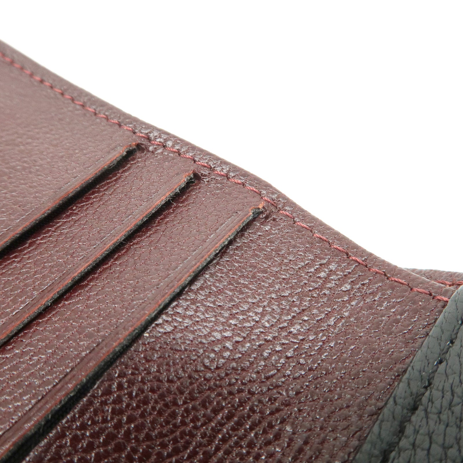 CHANEL Bicolore W Hook Leather Compact Wallet Black A33910 Used