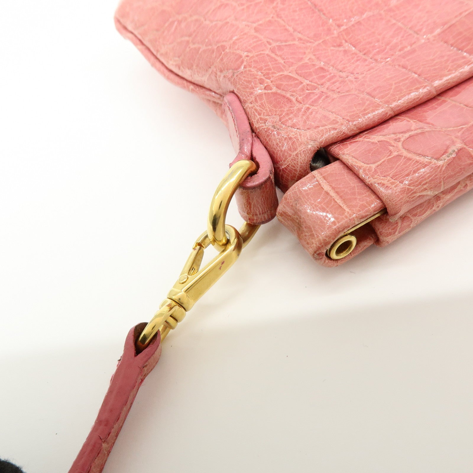 MIU MIU Embossed Leather Shoulder Bag Crossbody Bag Pink