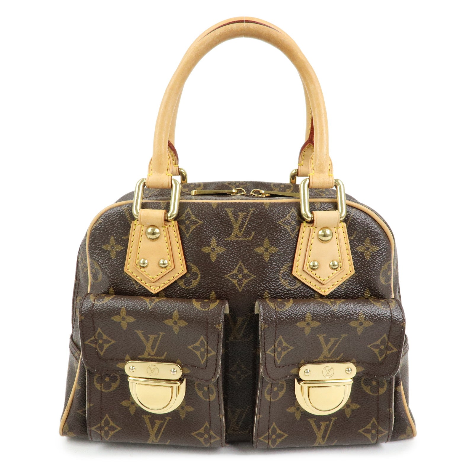 Louis Vuitton Monogram Manhattan PM Hand Bag Brown M40026