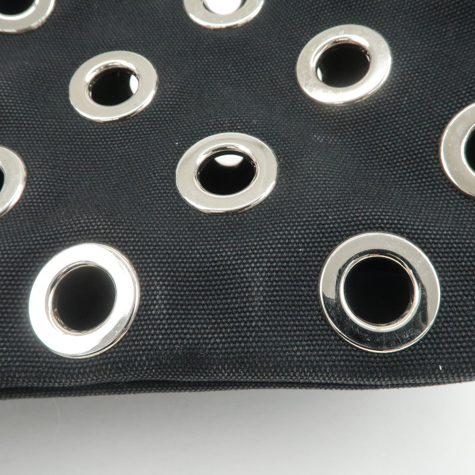 PRADA Canapa Mini Canvas Grommet 2Way Bag Hand Shoulder Bag Black