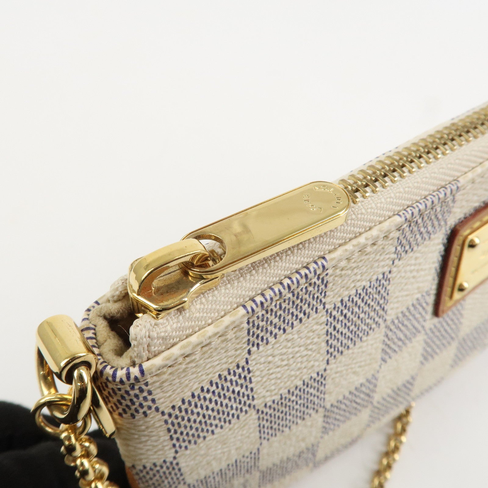 Louis Vuitton Damier Azur Pochette Milla MM Mini Pouch N60027 Used