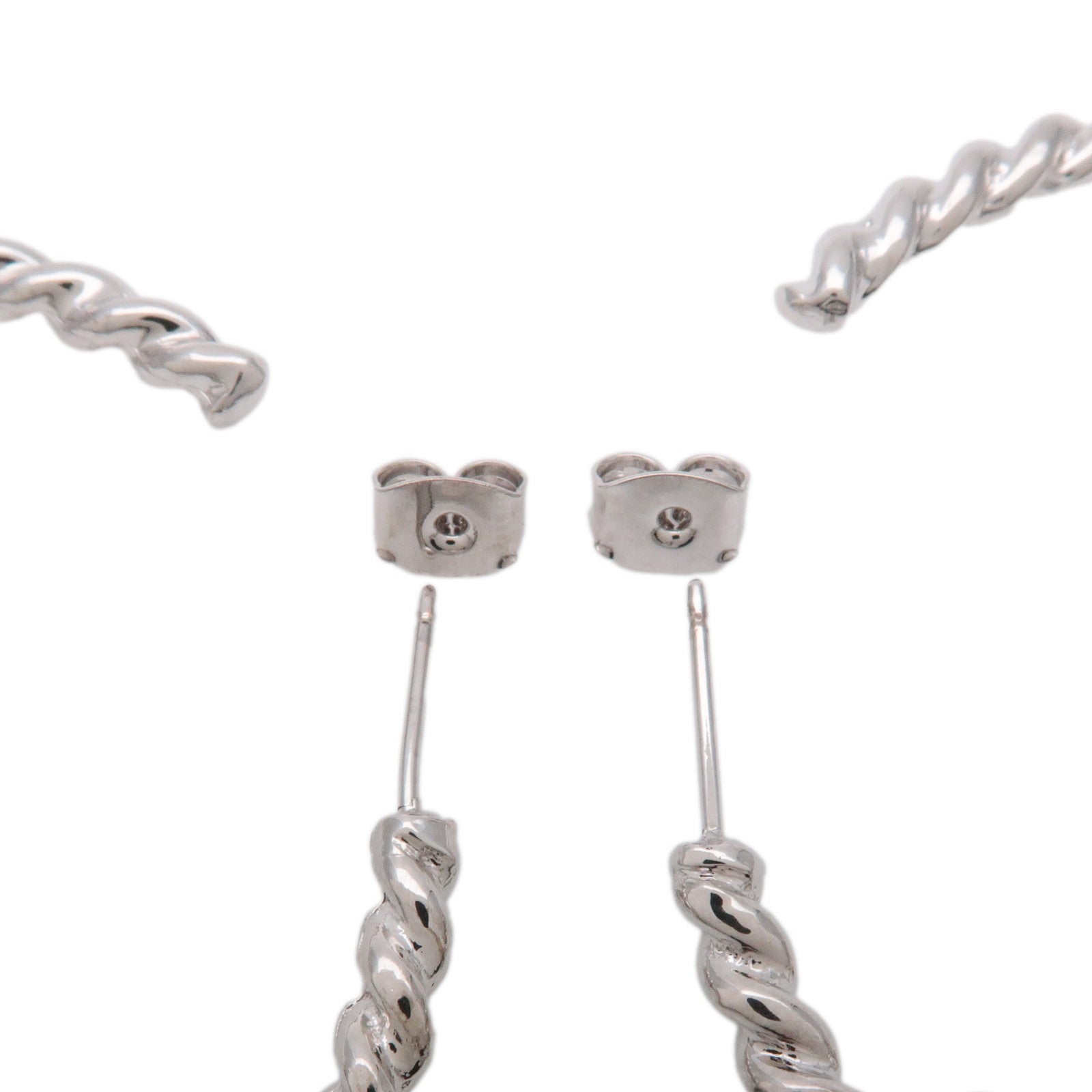 Louis Vuitton Creole Sweet Monogram Metal Earrings Silver M65679 Used