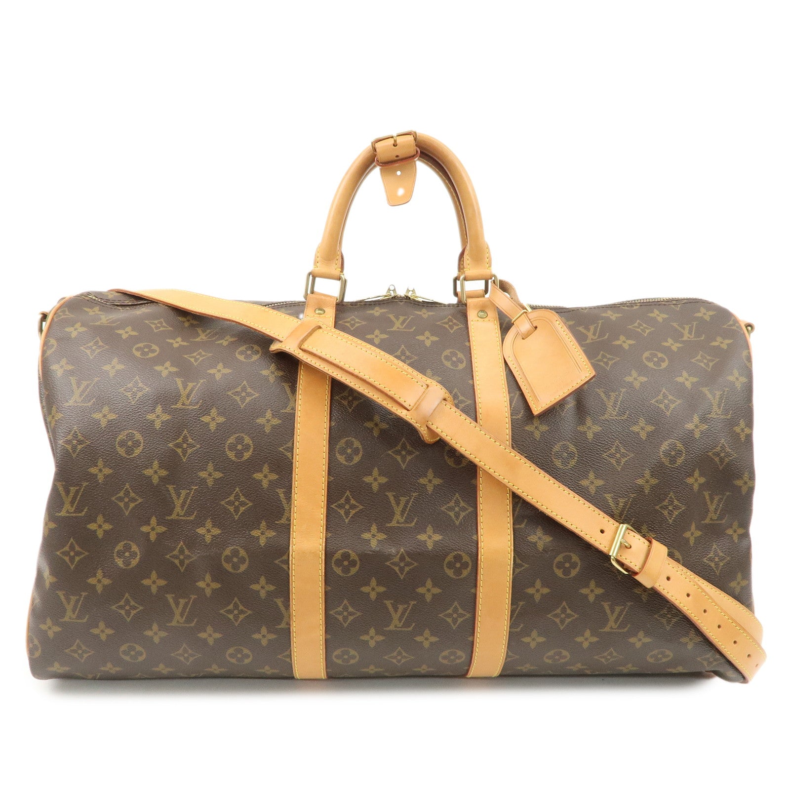 Louis Vuitton Keep All Bandouliere 55 Boston Bag Brown M56714 Used