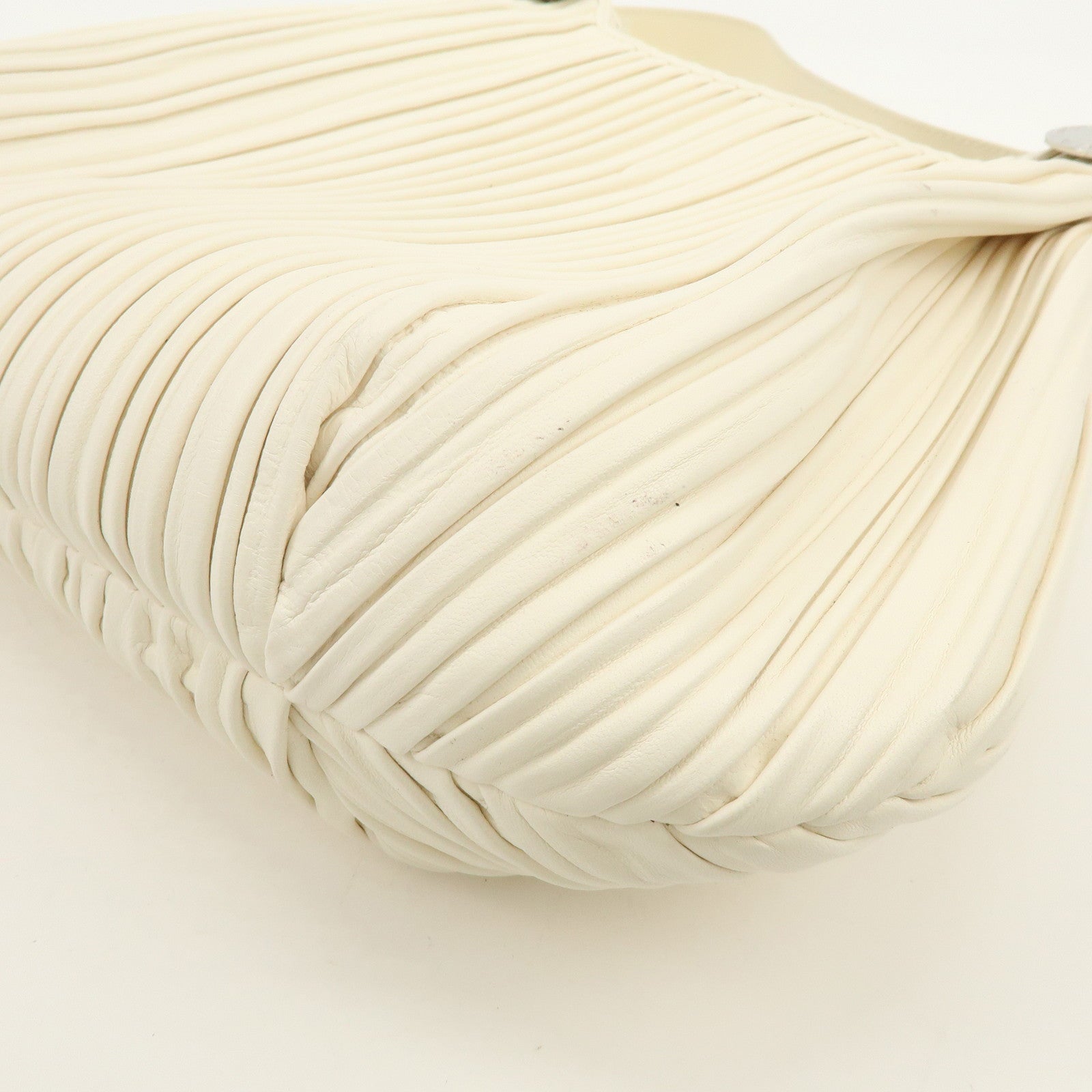 BVLGARI Leather Shoulder Bag Hand Bag White