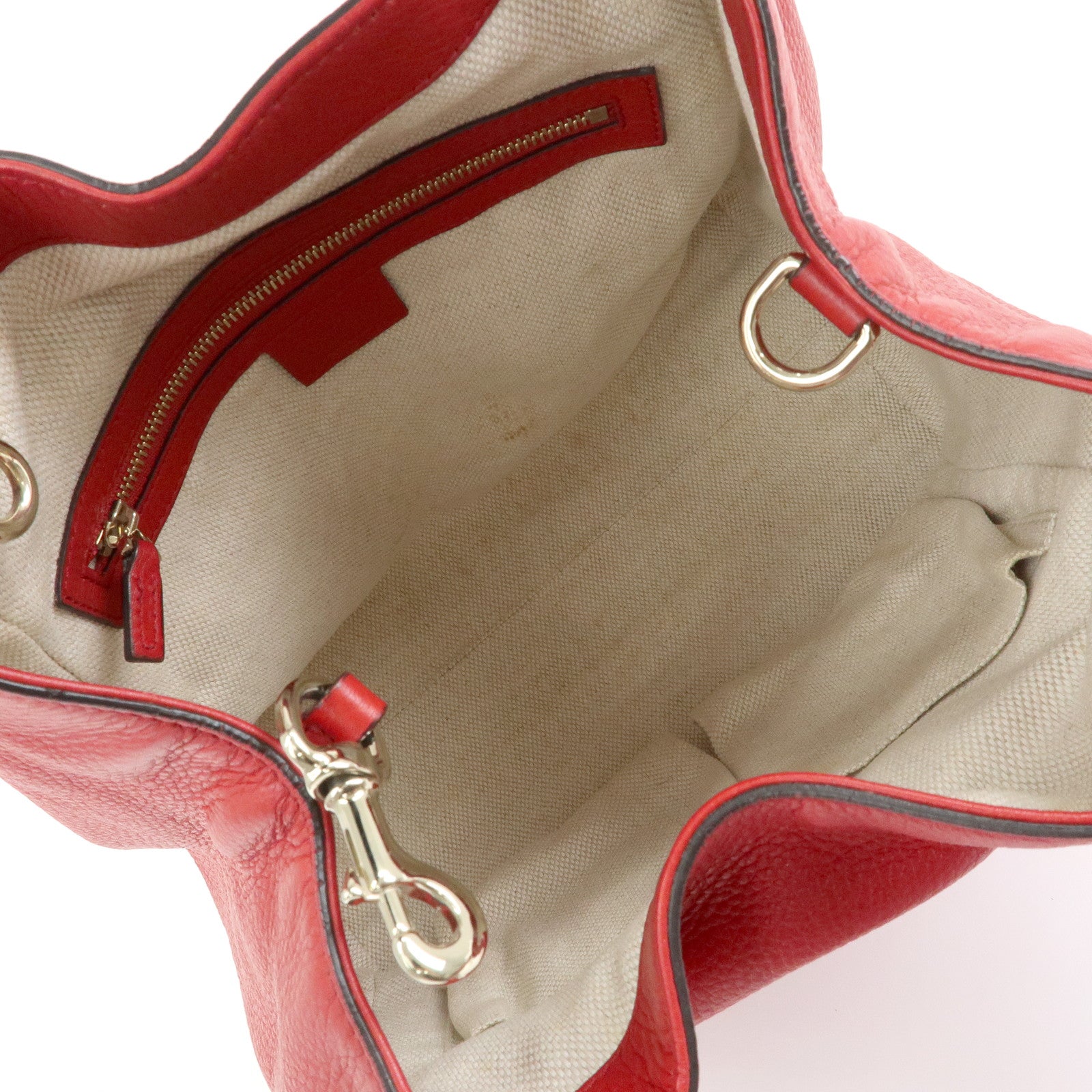 GUCCI SOHO Interlocking G Leather 2Way Bag Hand Bag Red 336751