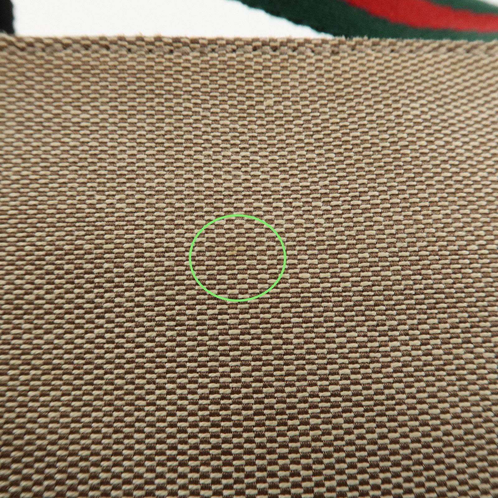 GUCCI Sherry Canvas Leather Pouch Hand Bag Beige Brown 106644 Used