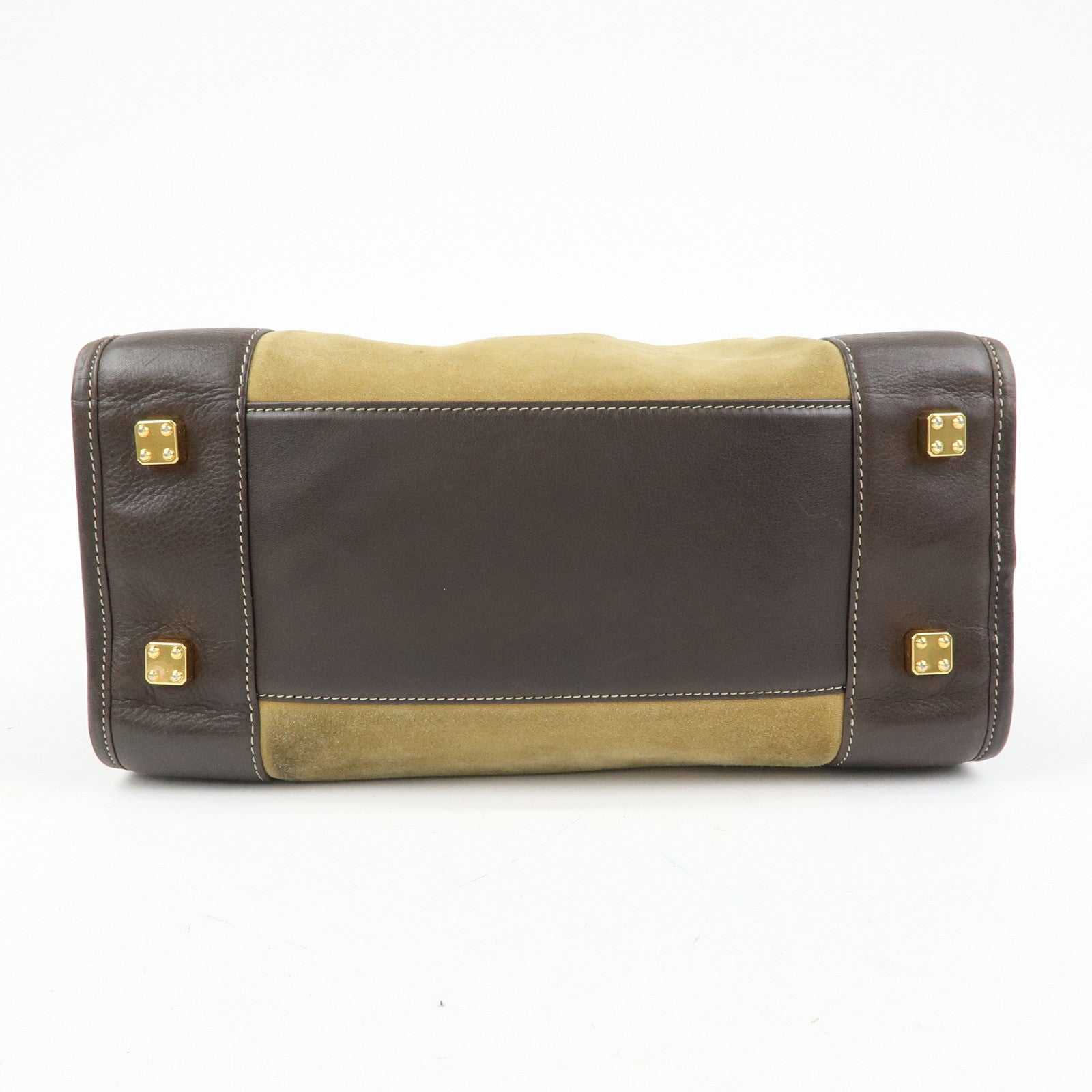LOEWE Anagram Suede Leather Amazona 32 Hand Bag Boston Bag Brown