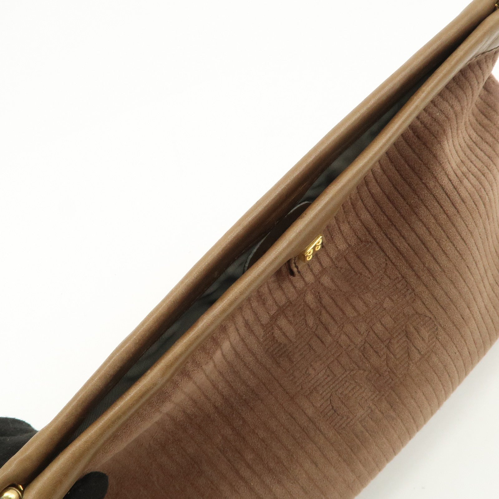 LOEWE Anagram Logo Suede Leather Clutch Bag Pouch Brown