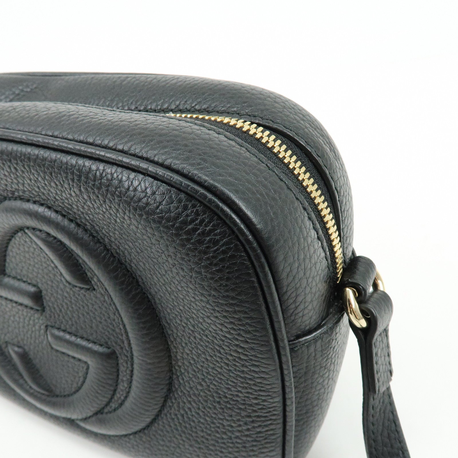 GUCCI SOHO Leather Shoulder Bag Crossbody Bag Black 308364