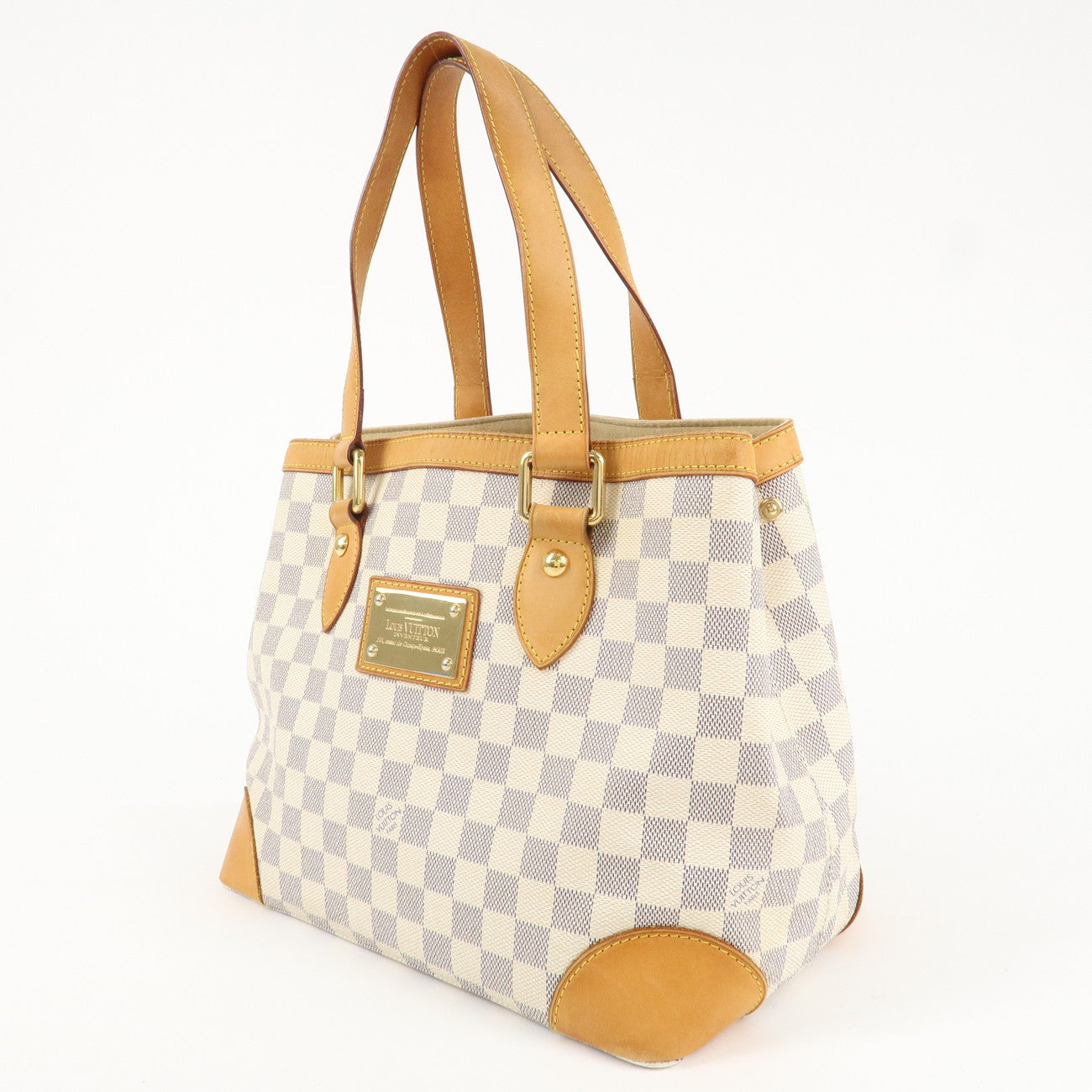 Louis Vuitton Damier Azur Hampstead MM Canvas Hand Bag N51206 Used