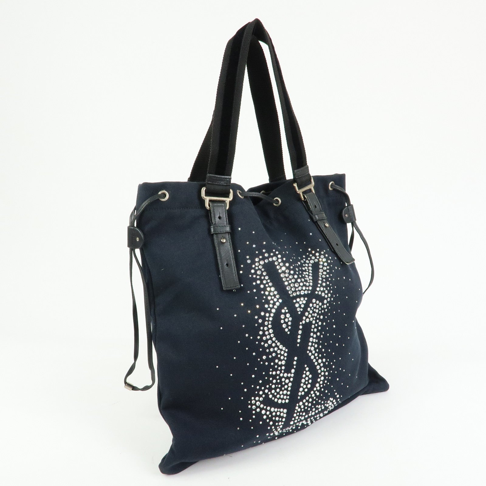 SAINT LAURENT PARIS Kahala Tote Bag Hand Bag Studs Black 143956