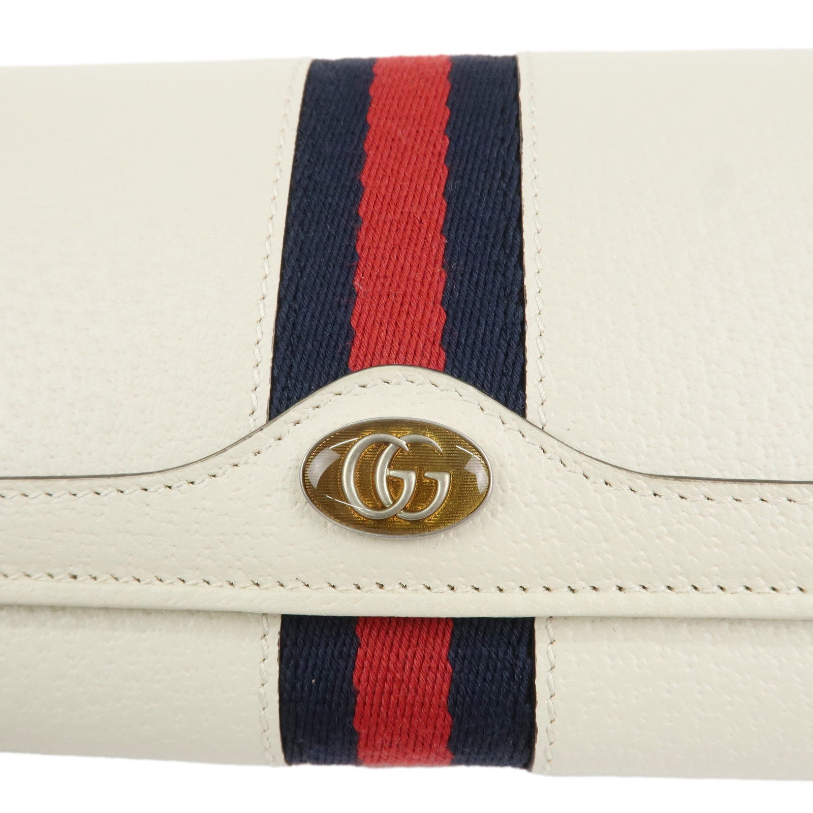 GUCCI GG Marmont Sherry Leather Chain Wallet WOC Ivory 546592