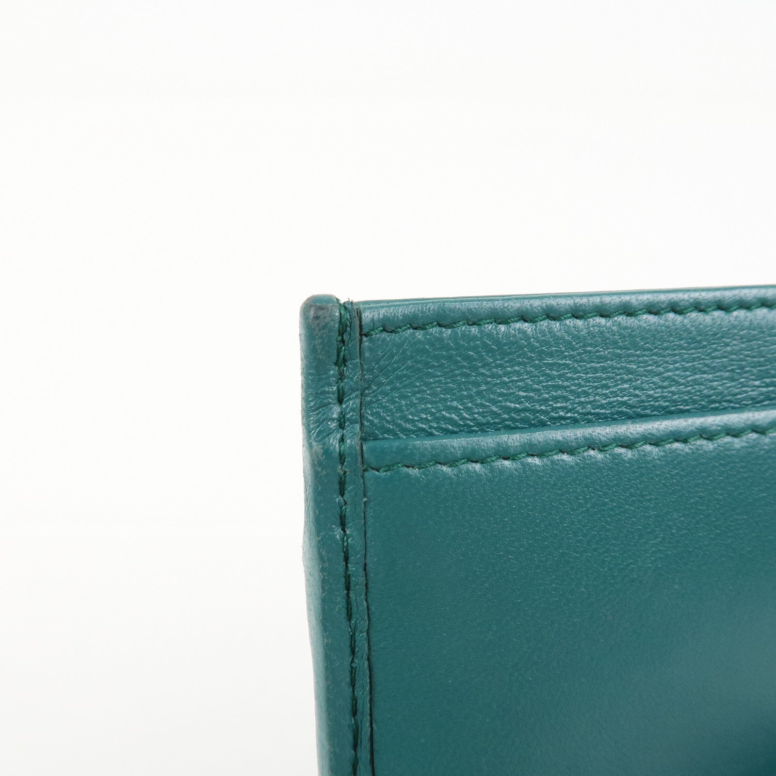 MIU MIU Matelasse Leather Card Case Card Holder Green 5MC076