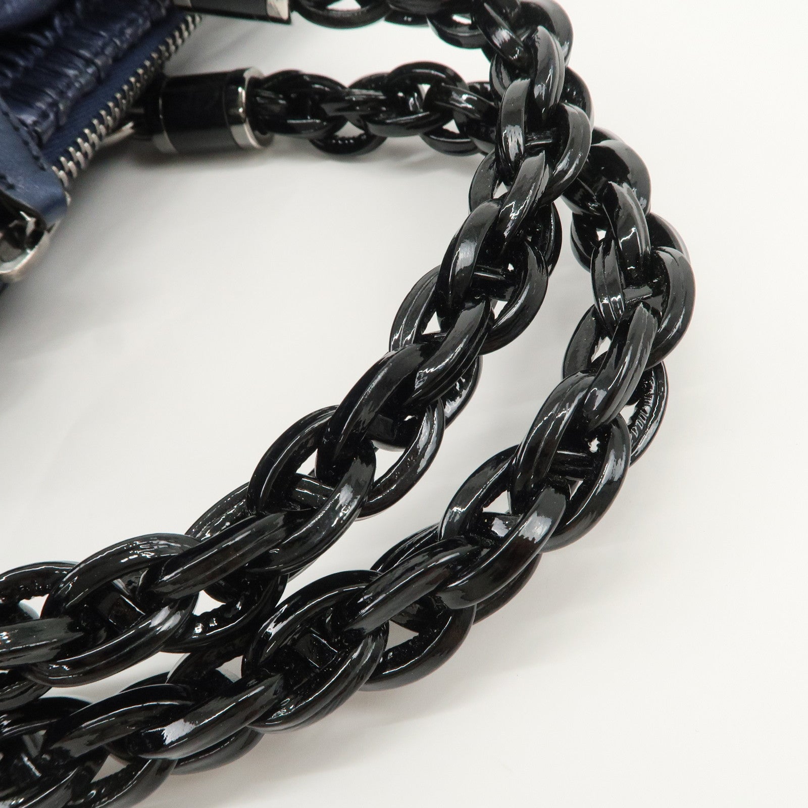 GUCCI Galaxy Leather 2 Way Chain Boston Bag Metallic Blue 228838 Used