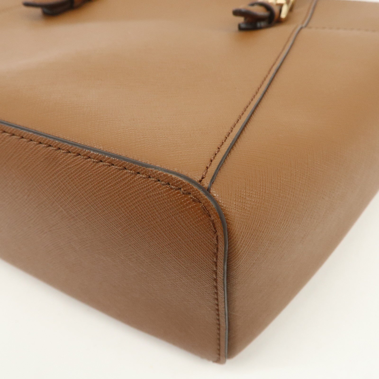 MICHAEL KORS Leather Tote Bag Shoulder Bag Brown Gold
