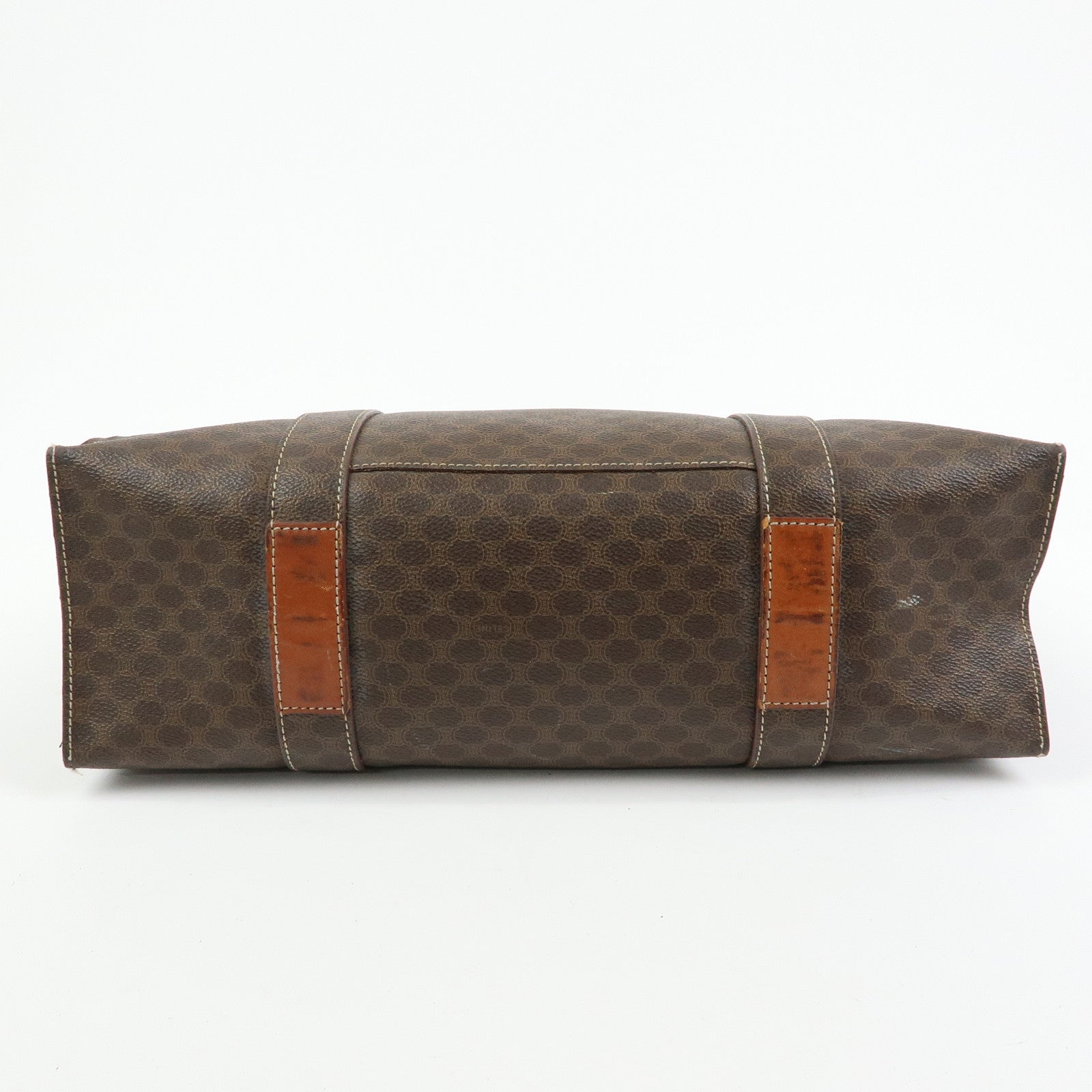 CELINE Macadam PVC Leather Tote Bag Shoulder Bag Brown