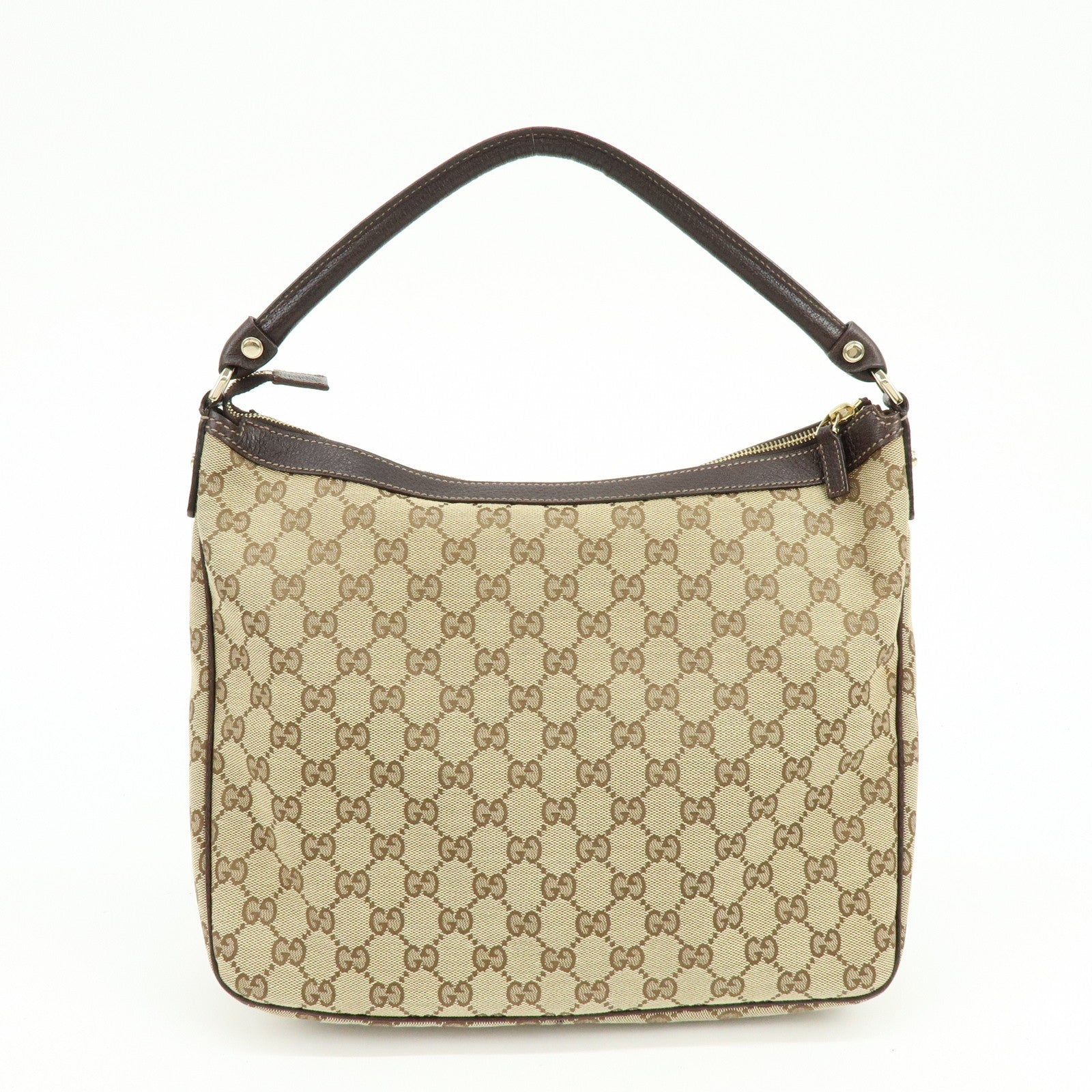 GUCCI Abbey GG Canvas Leather Front Pocket Shoulder Bag 153025