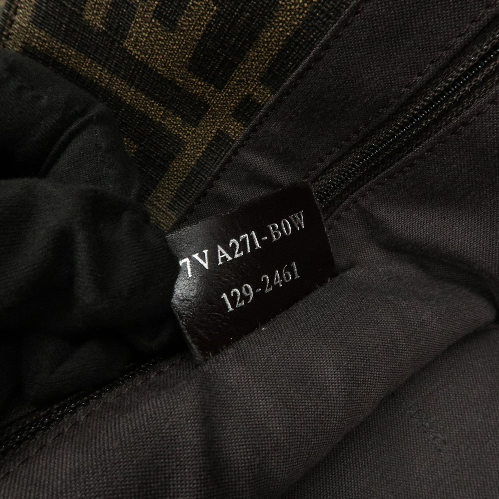 FENDI Zucca PVC Canvas Tote Bag Shoulder Bag Black Brown 7VA271