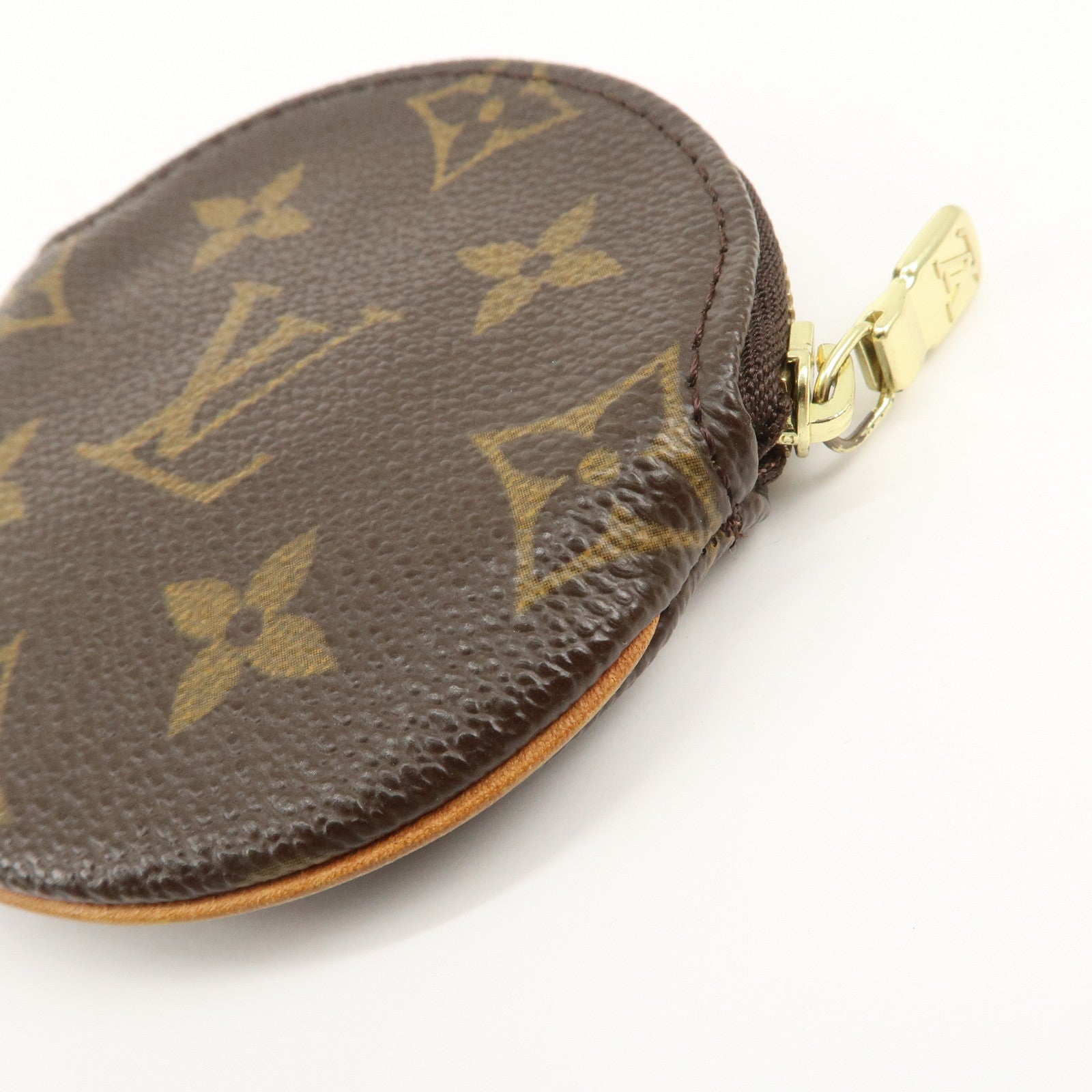 Louis Vuitton Monogram Porte Monnaie Rond Coin Case Brown M61926 Used