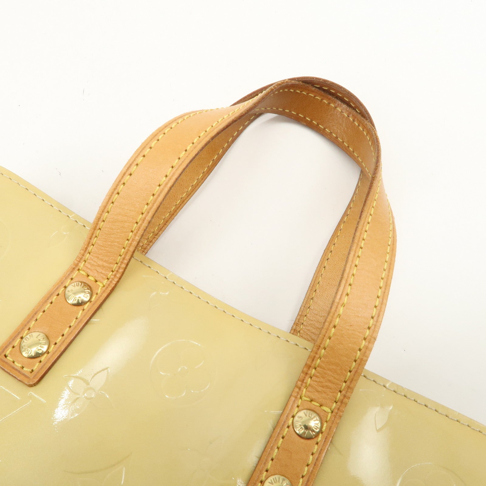 Louis Vuitton Monogram Vernis Lead PM Hand Bag Beige M91144