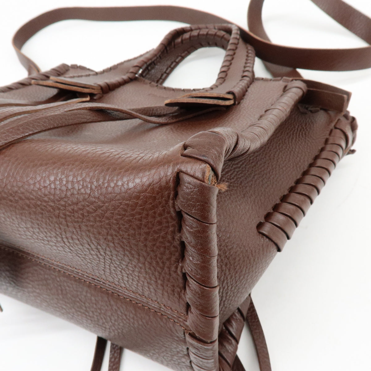 Chloe Mony Leather 2Way Bag Shoulder Bag Hand Bag Brown