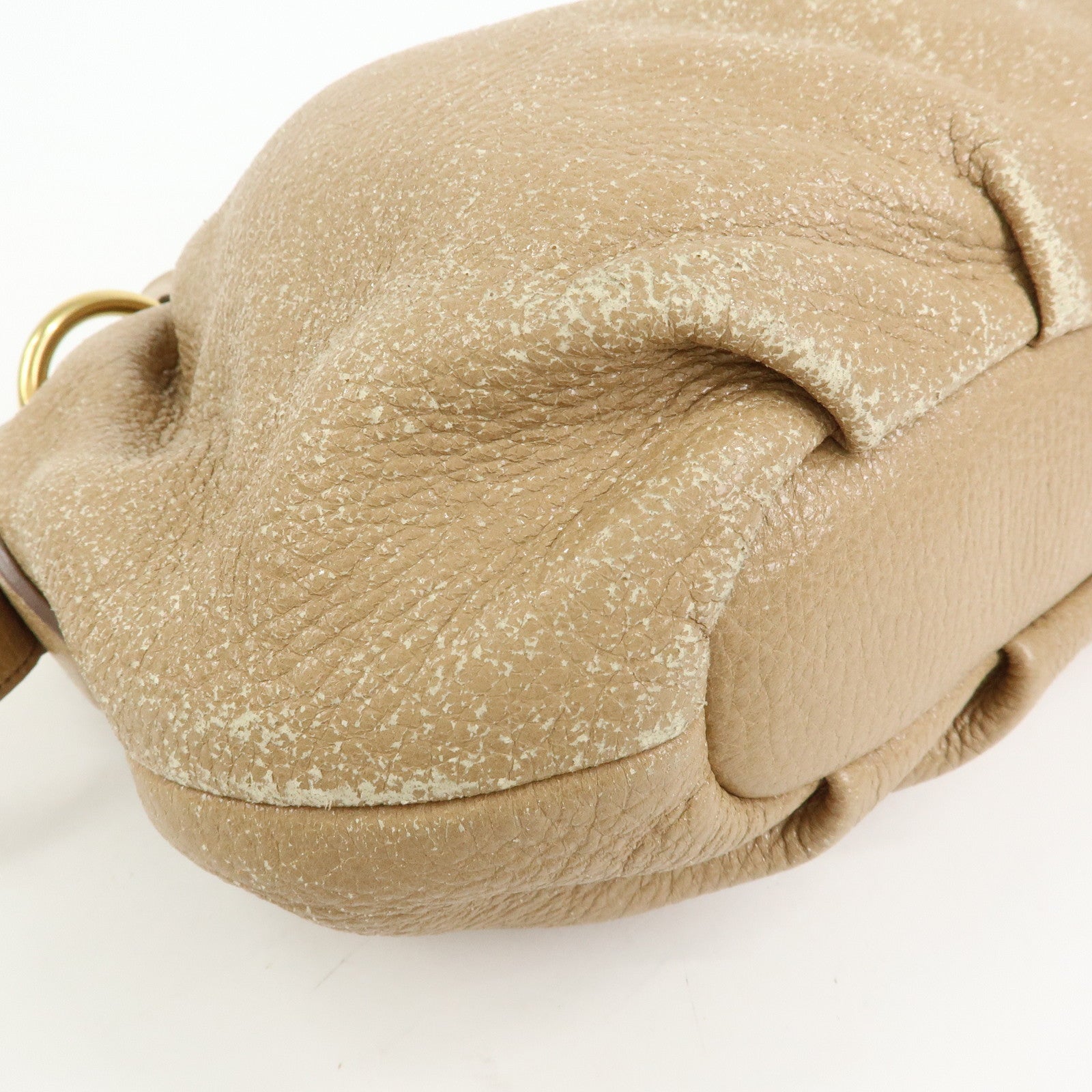 PRADA Logo Leather Chain One Shoulder Bag Light Brown BR4243