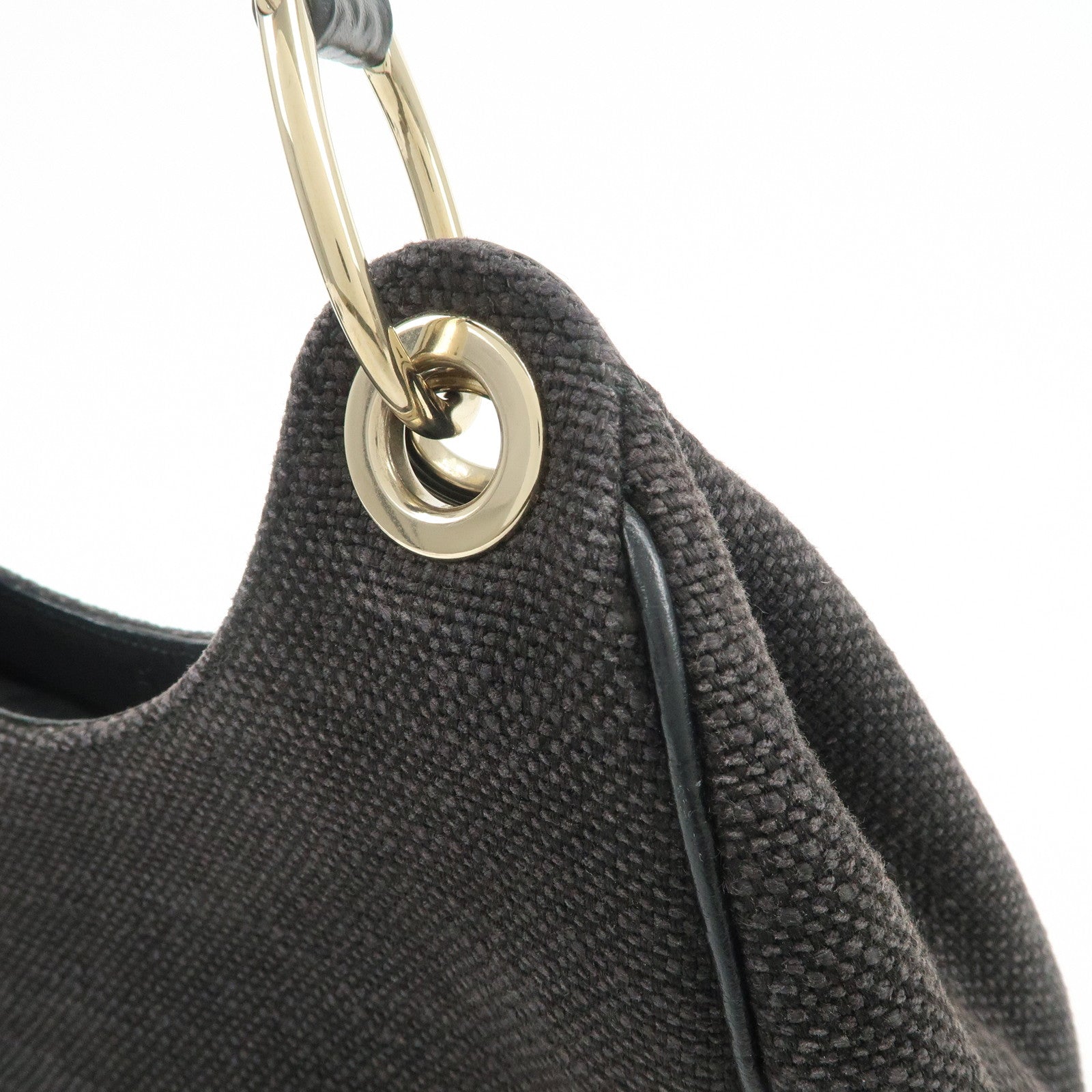 GUCCI Guccissima Leather Canvas Shoulder Bag Hand Bag Brown 257265