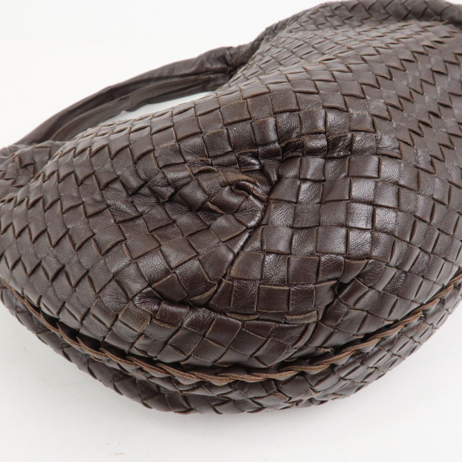 BOTTEGA VENETA Intrecciato Leather Hobo Shoulder Bag Brown 232499