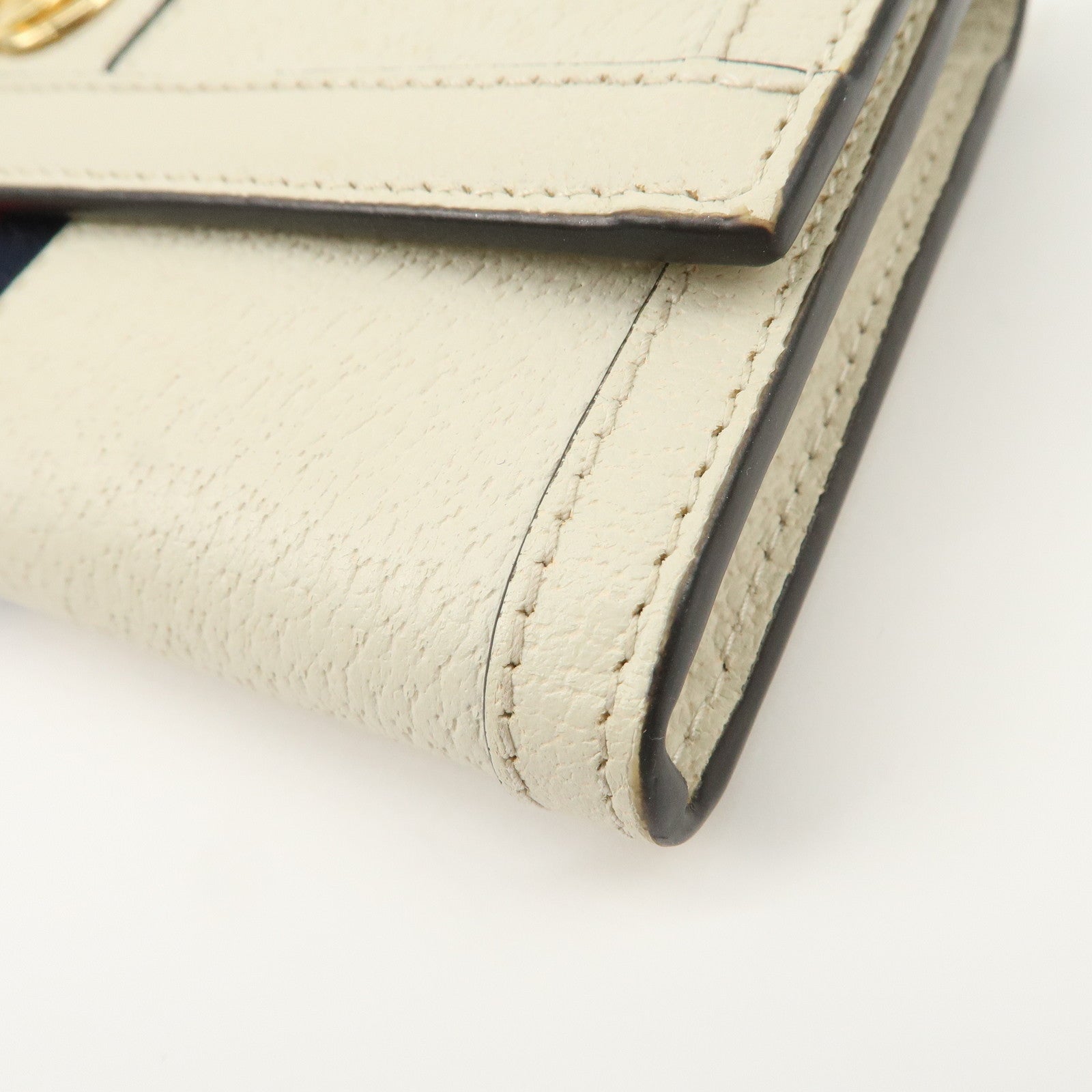 GUCCI Ophidia Sherry GG Marmont Leather Bi-fold Long Wallet Ivory 523153