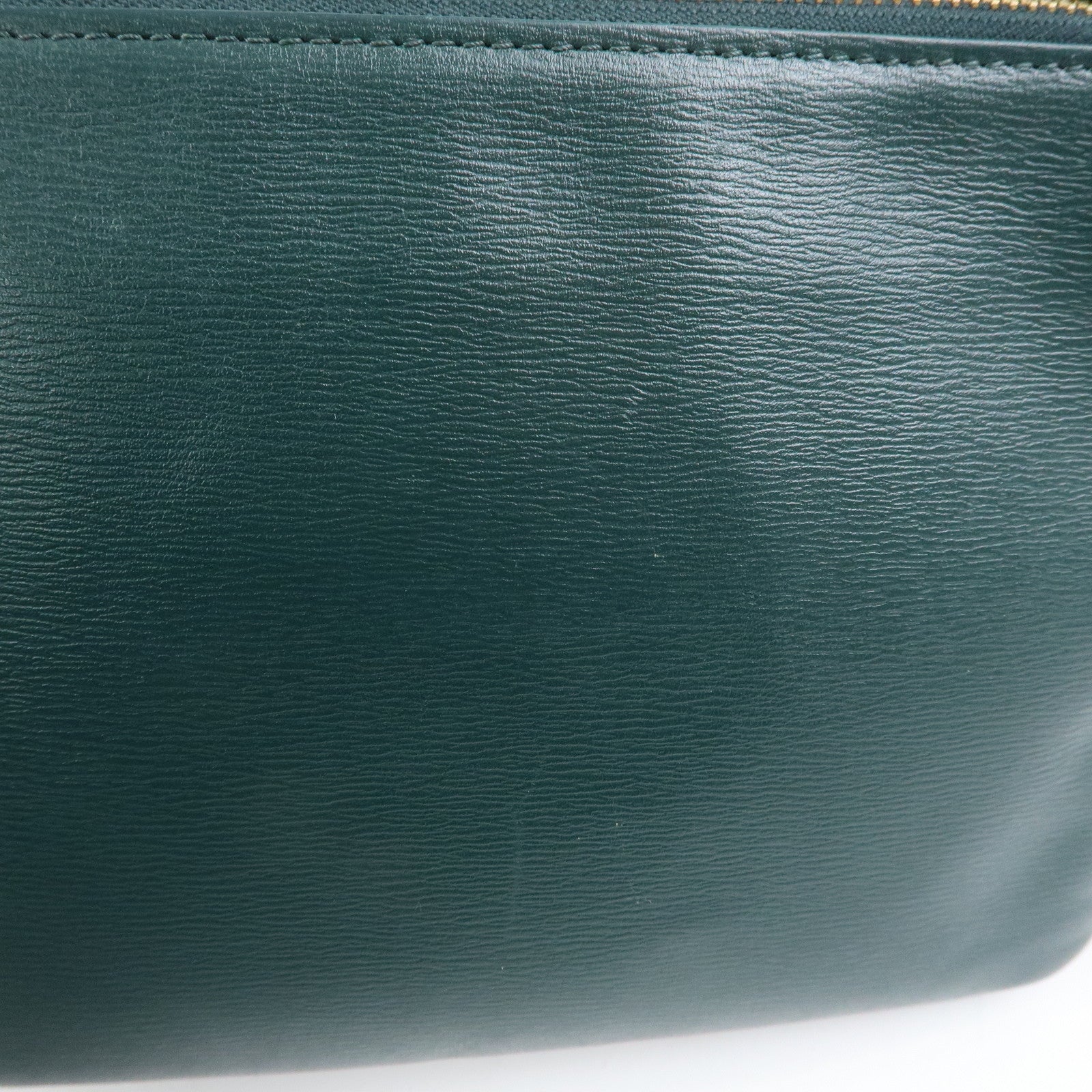 CELINE Trio Leather Shoulder Bag Three Detachable Pouch Dark Green