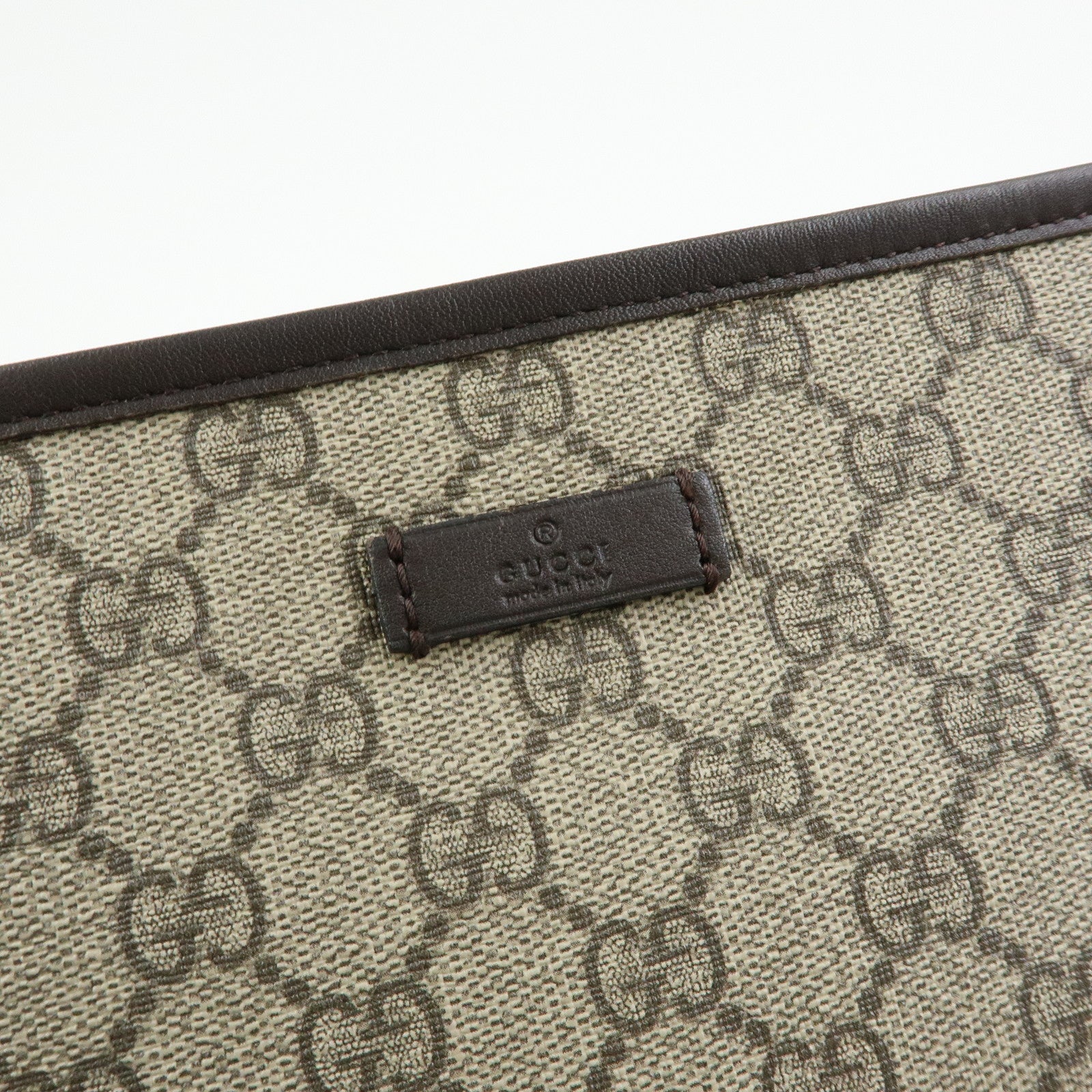 GUCCI GG Supreme Leather Shoulder Bag Beige Brown 388924