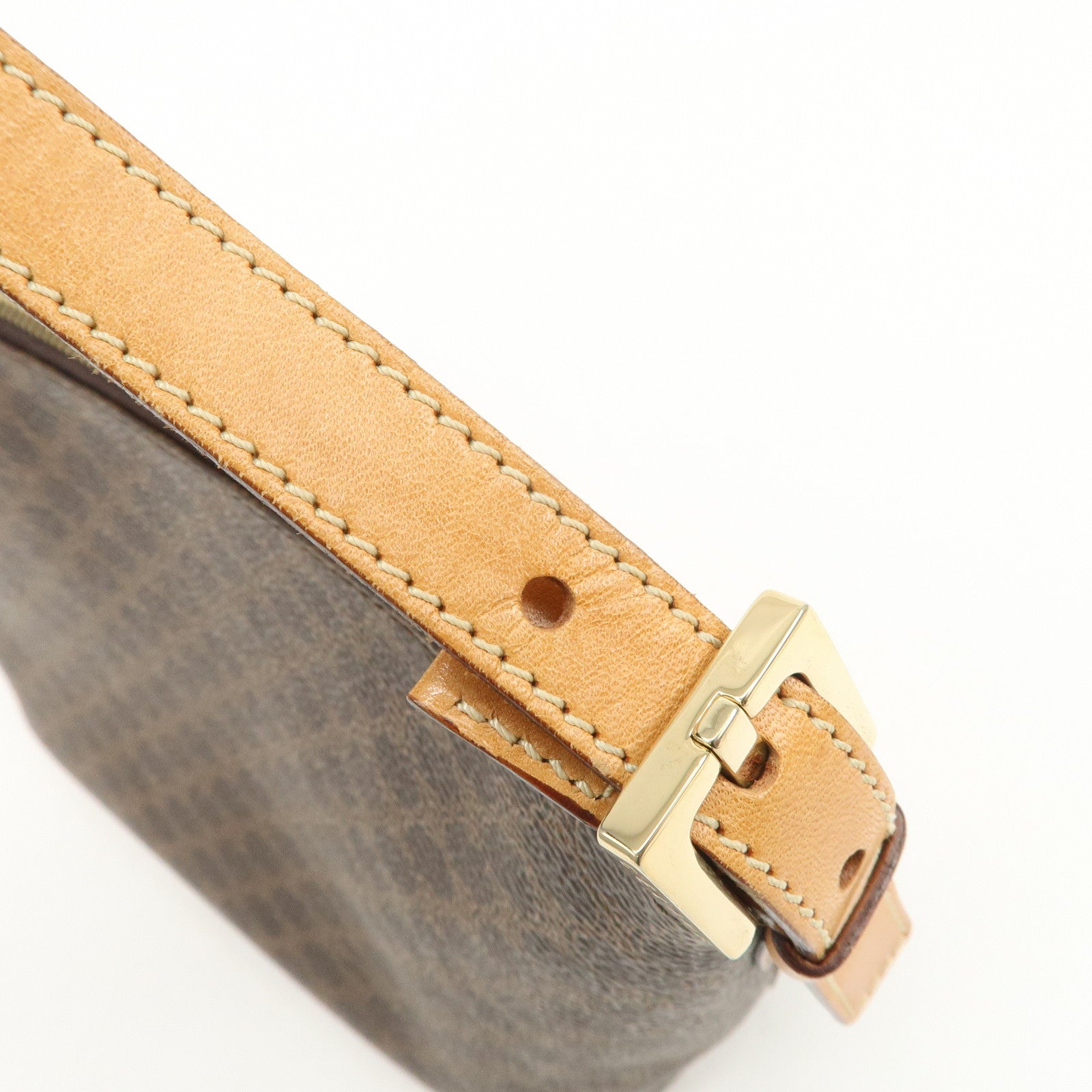 CELINE Macadam PVC Leather Shoulder Bag Brown