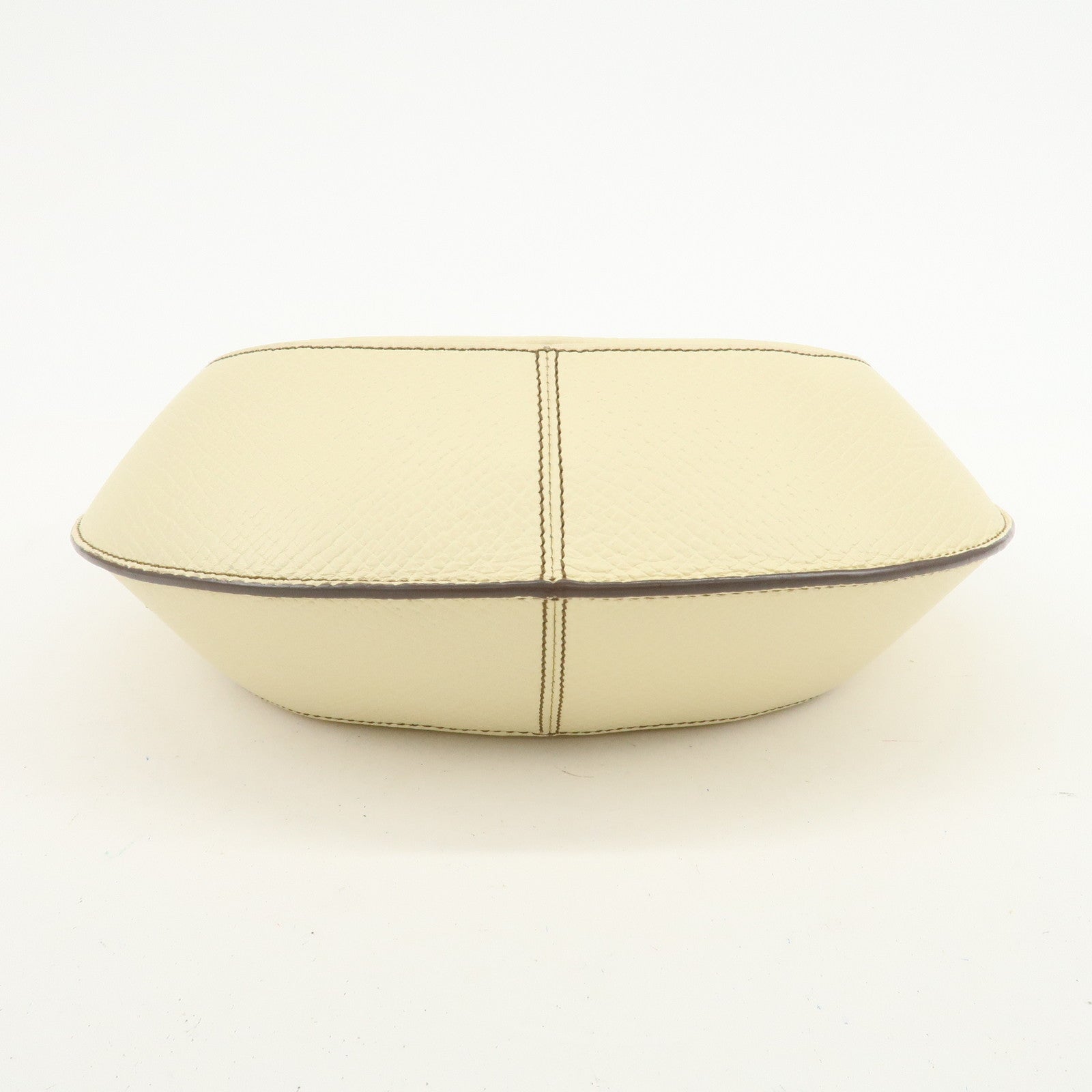 LOEWE Embossed Leather Shoulder Bag Hand Bag Ivory