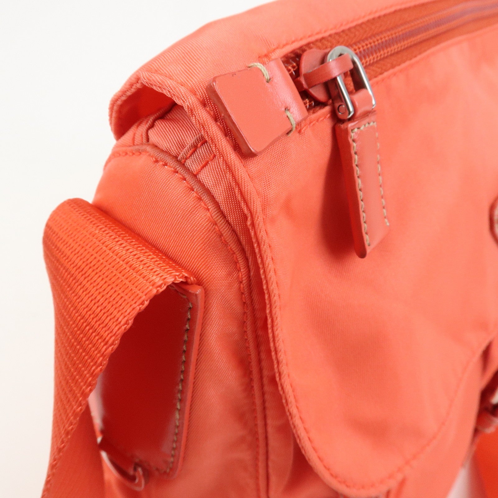 PRADA Triangle Logo Nylon Leather Shoulder Bag Crossbody Bag BT8994