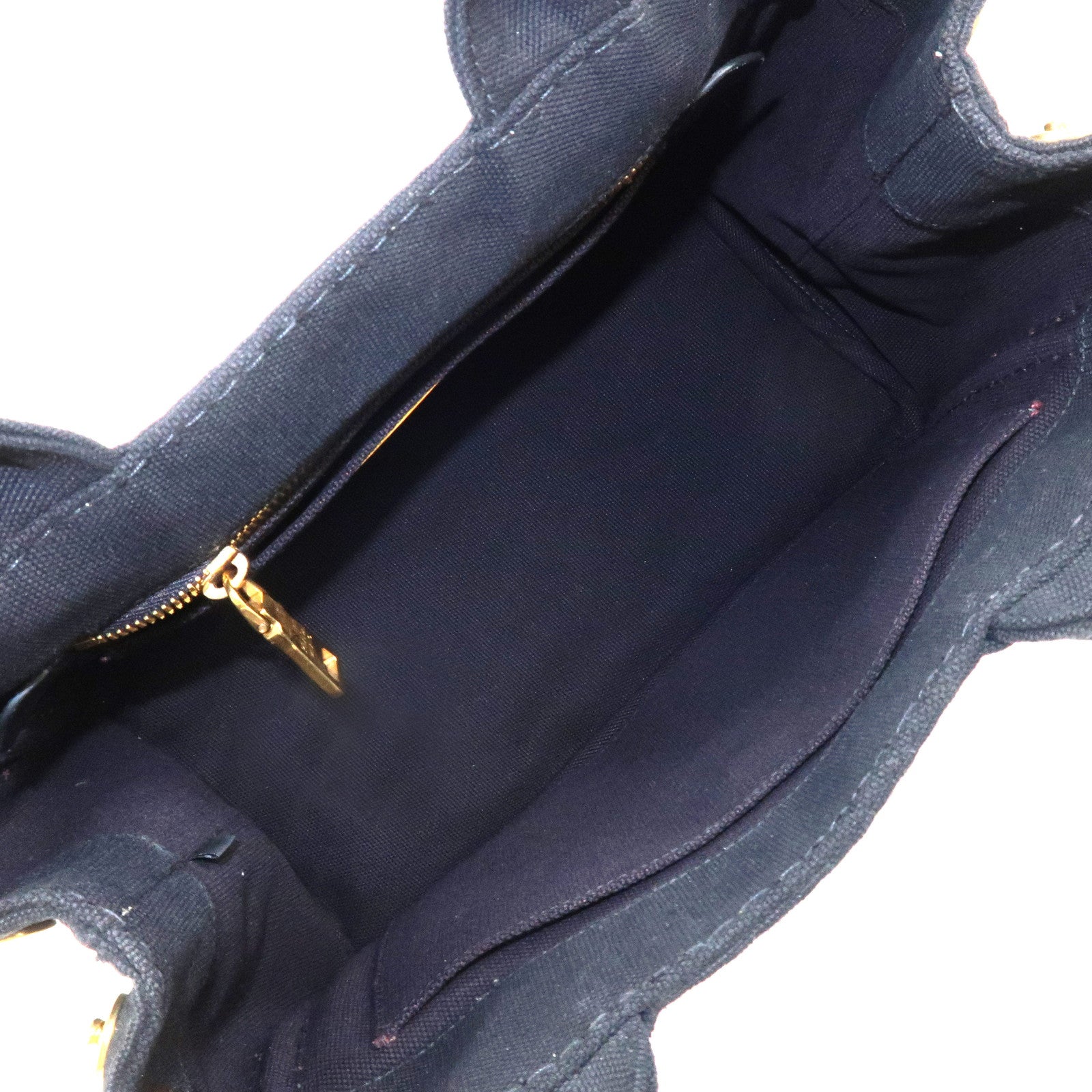 PRADA Canapa Mini Canvas 2Way Bag Hand Bag Shoulder Bag Black 1BG439 Used