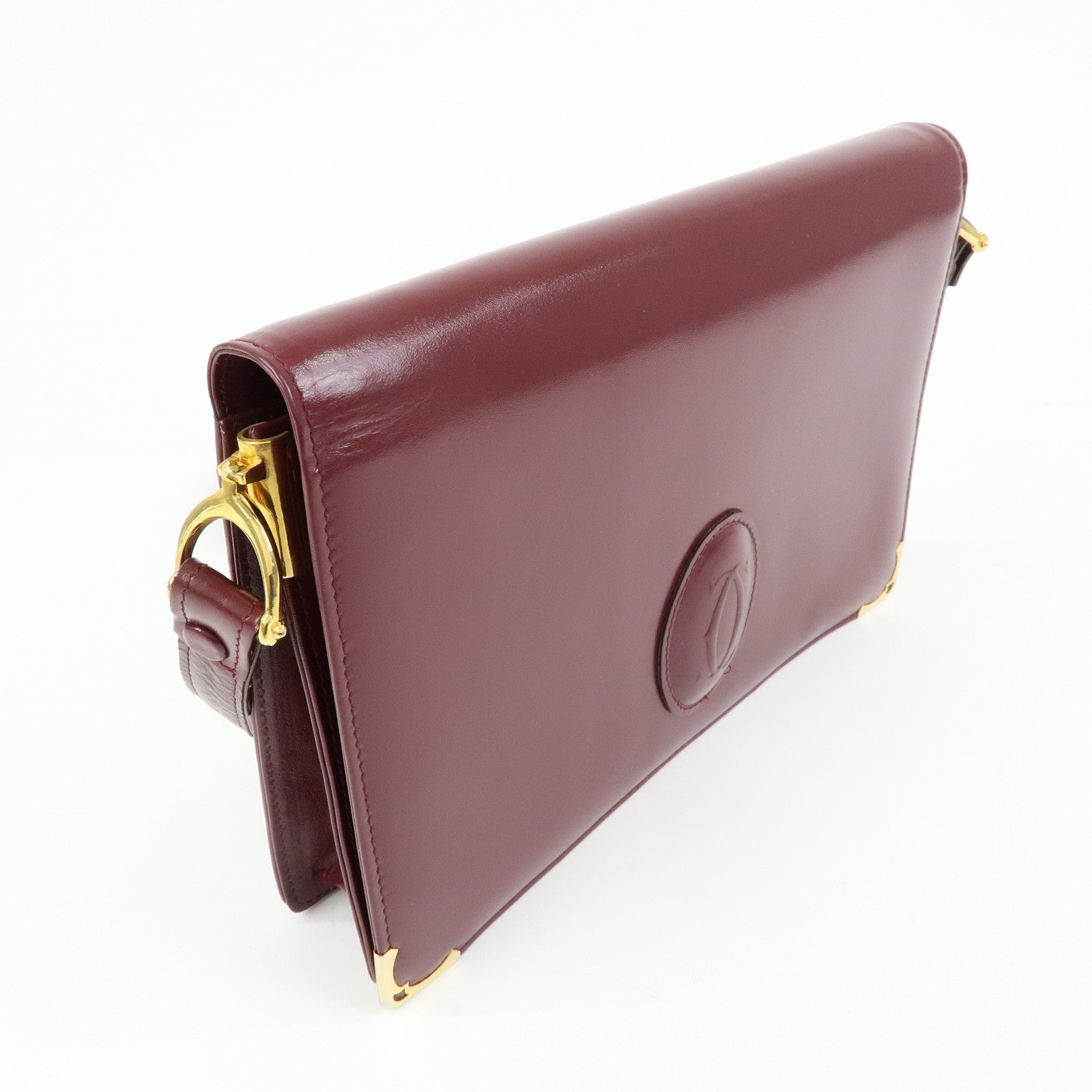 Cartier Must de Cartier Leather Shoulder Bag Crossbody Bag Bordeaux