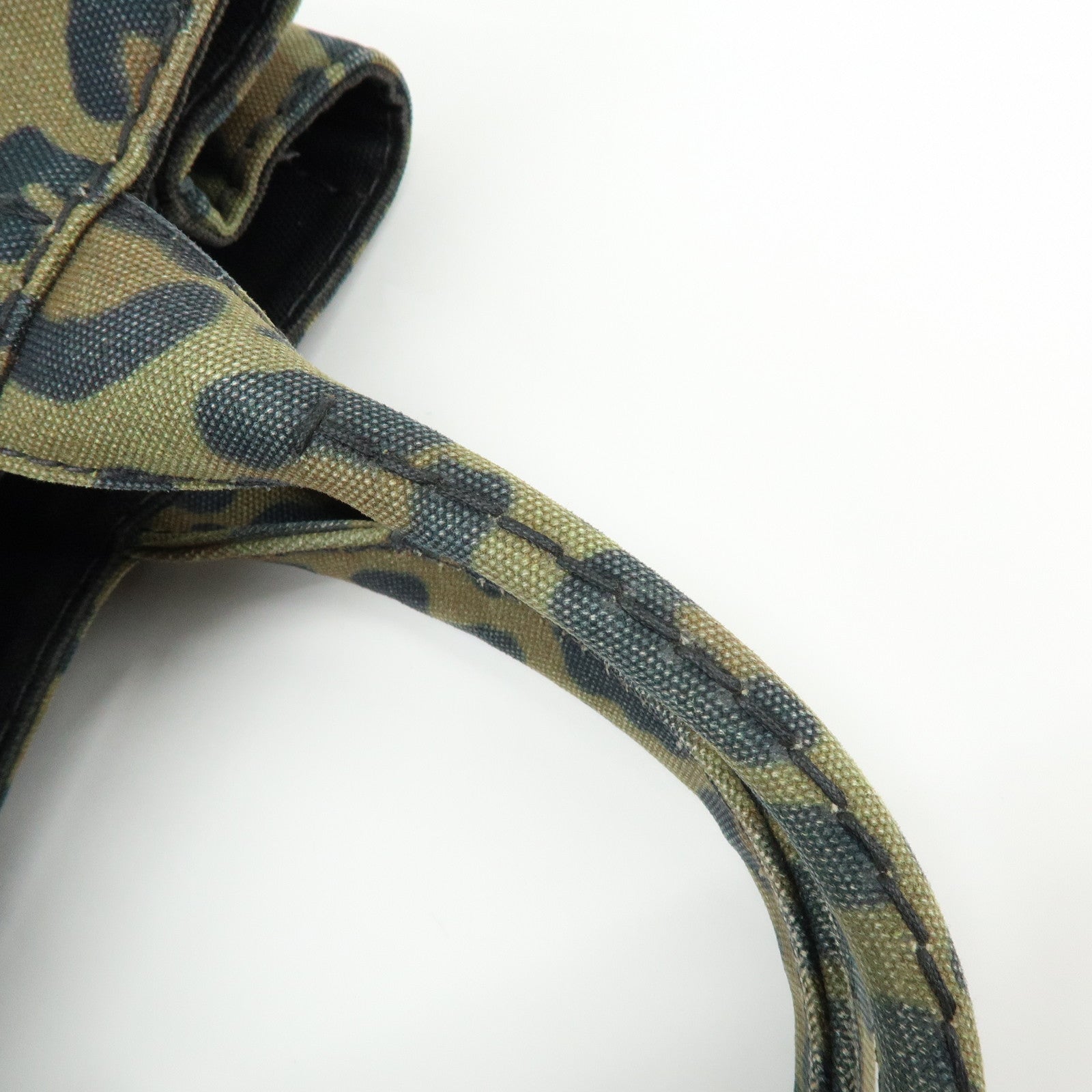 PRADA Canapa Mini Leopard Canvas 2Way Bag Hand Bag Khaki 1BG439