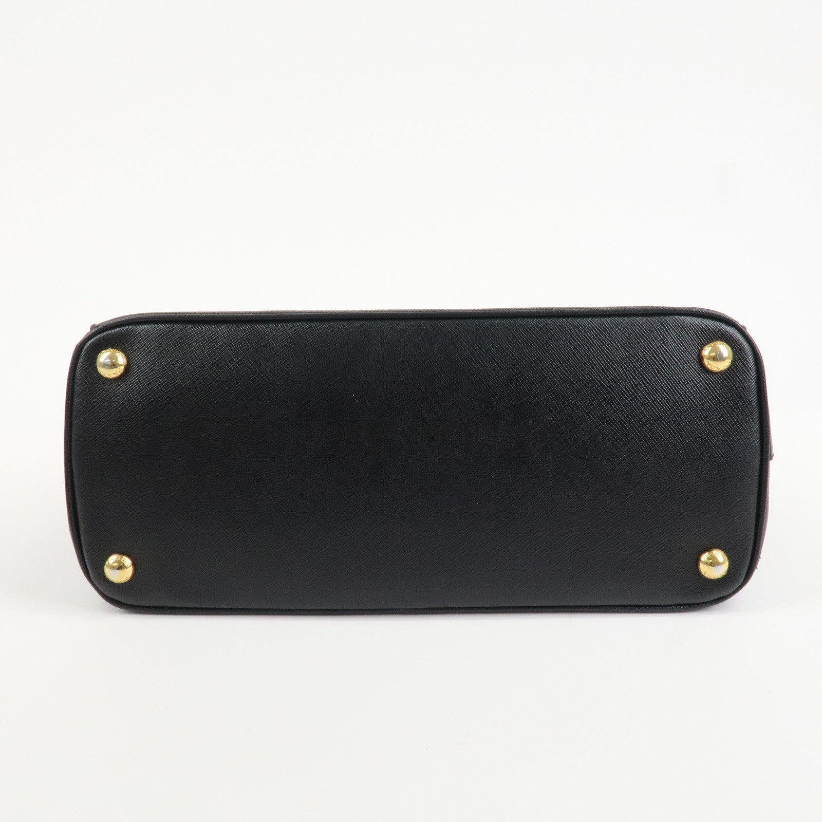 PRADA Triangle Logo Saffiano Leather 2WAY Hand Bag Black BN1801 Used