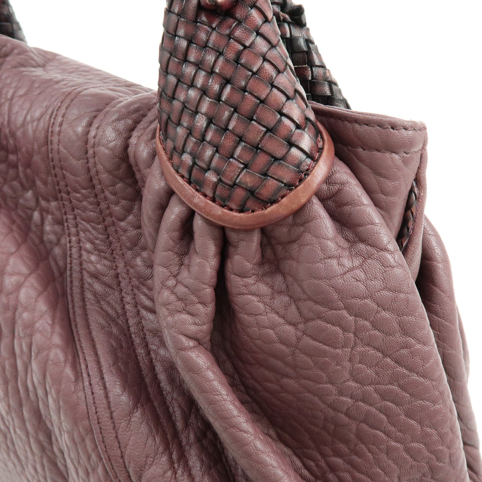 FENDI Leather Spy Bag Hand Bag Shoulder Bag Purple 8BR511