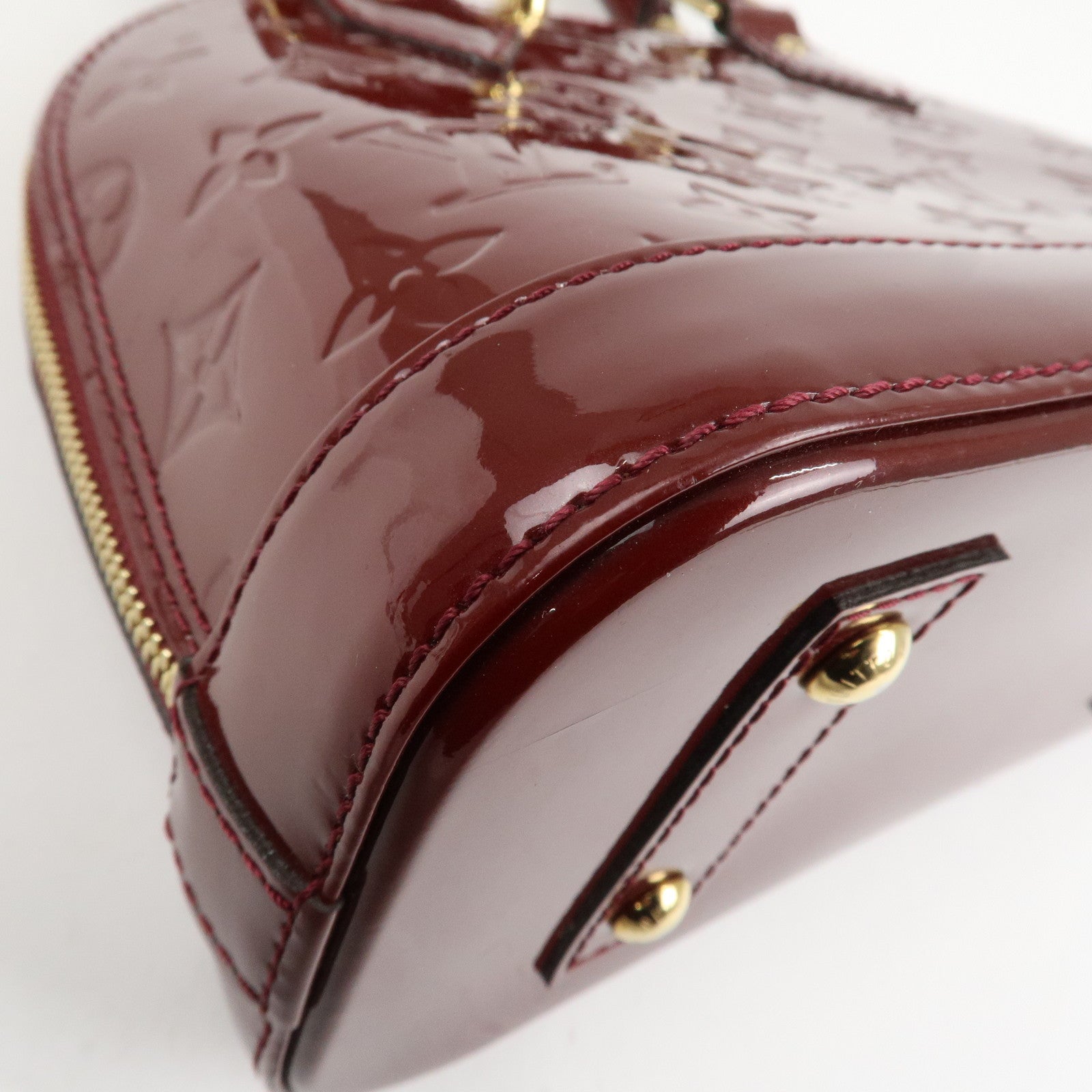 Louis Vuitton Monogram Vernis Alma BB Hand Bag Griotte M90231 Used