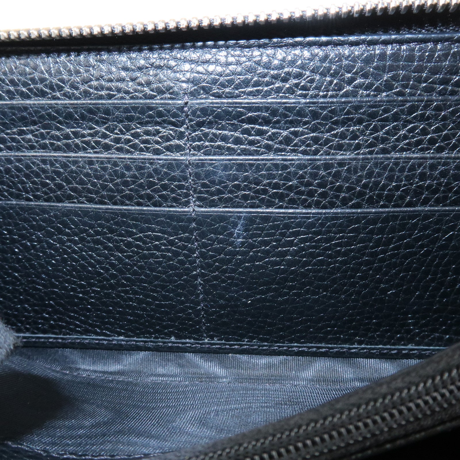 GUCCI SOHO Leather Zip Around Long Wallet Black Used