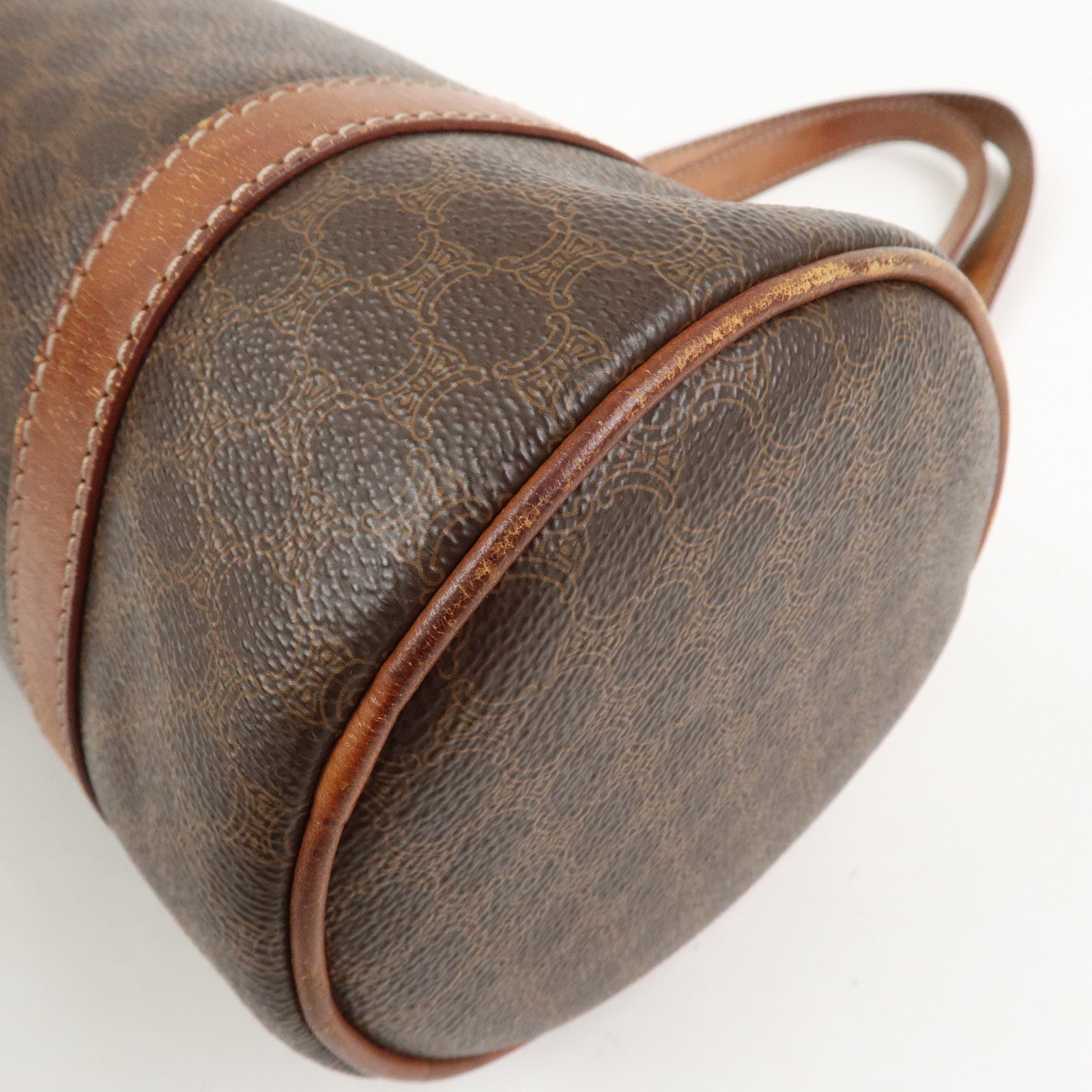 CELINE Macadam PVC Leather Hand Bag Shoulder Bag Brown