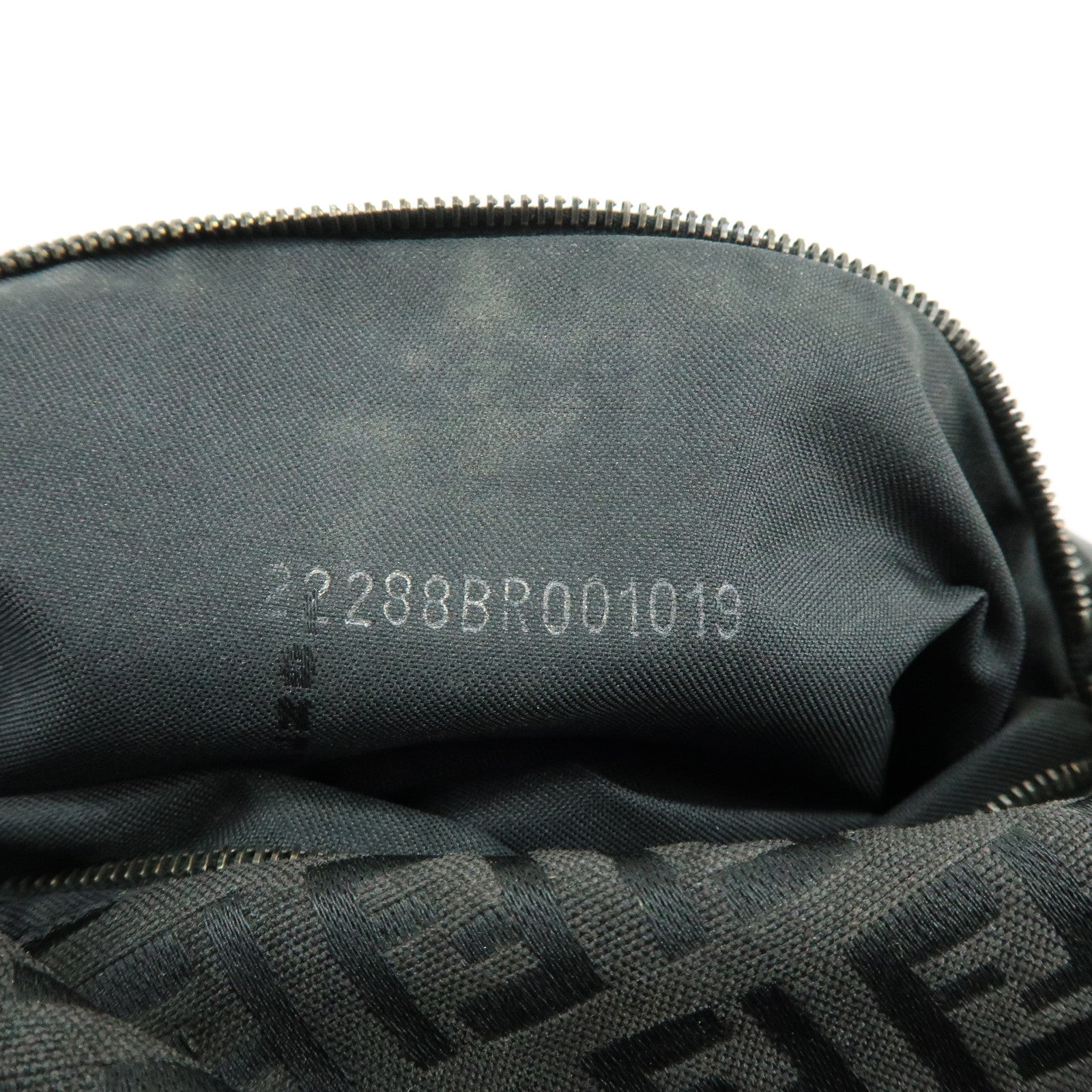 FENDI Zuccino Canvas Mamma Baguette Shoulder Bag Black 8BR001