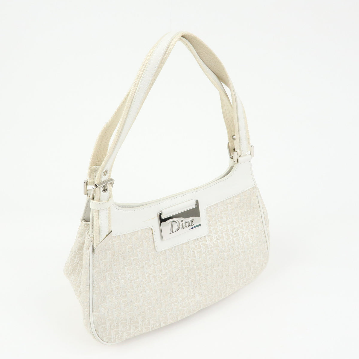 Christian Dior Street Chic Trotter Canvas Leather Shoulder Bag