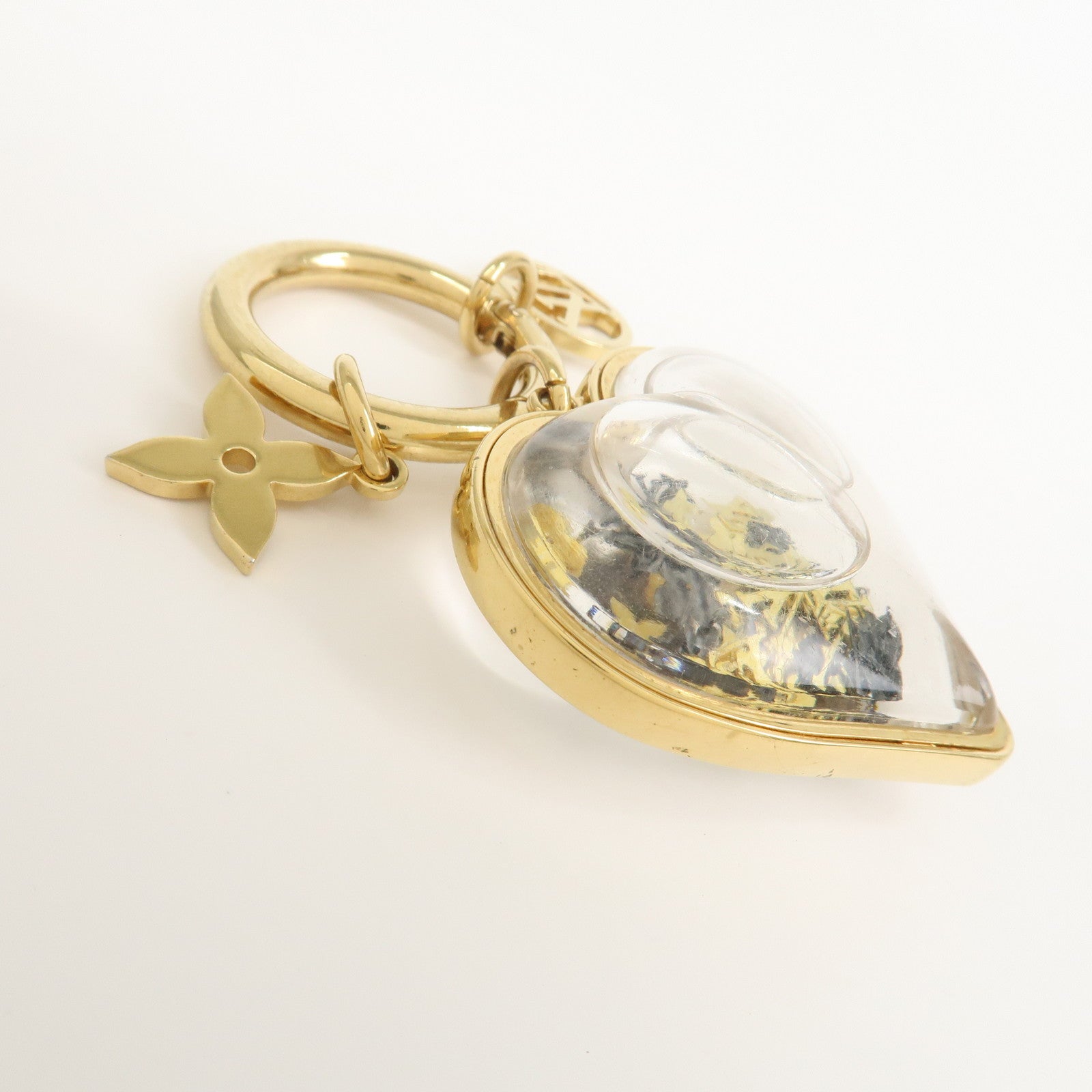Louis Vuitton Porte Cles Plastic Metal I LV U Key Charm Gold M00559