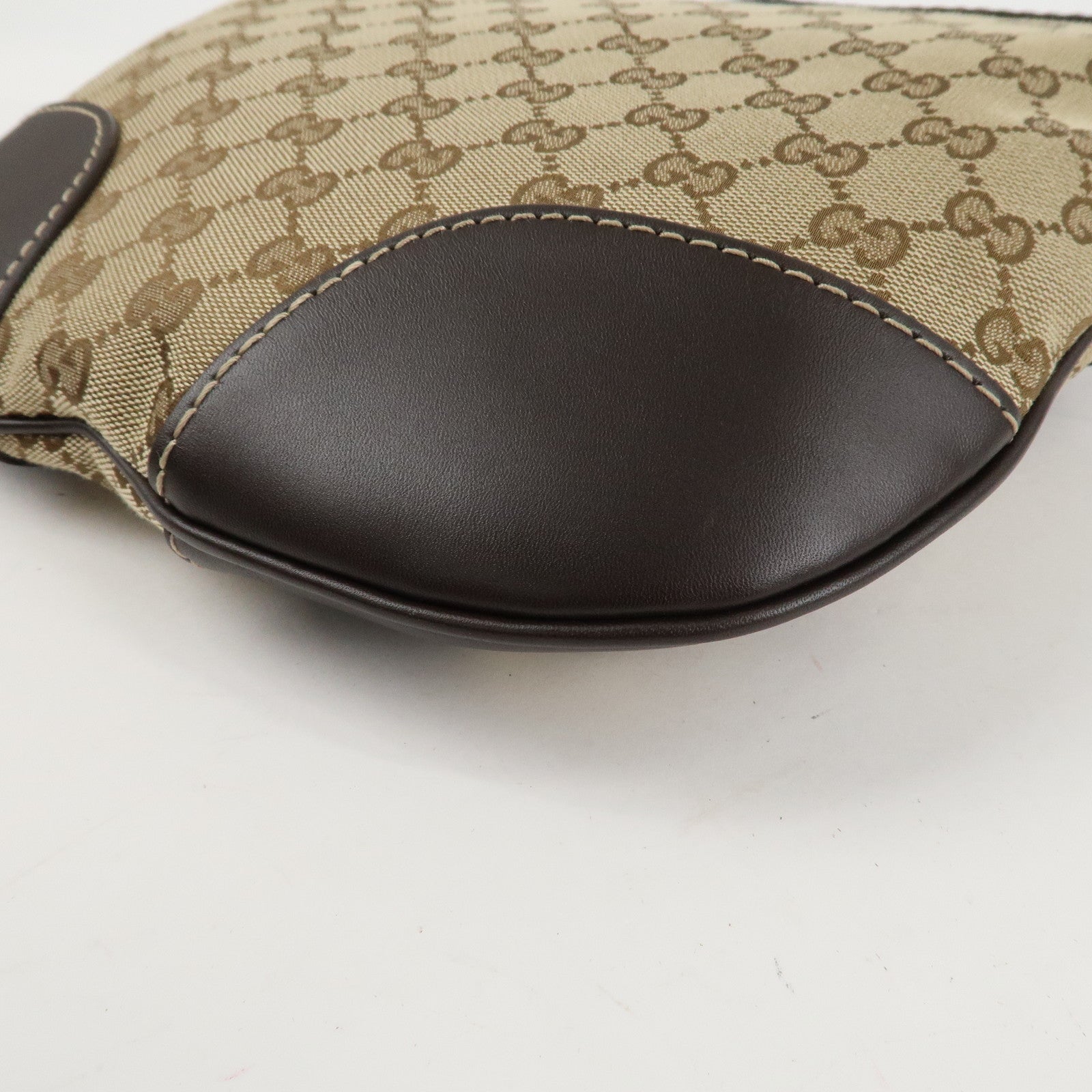 GUCCI Lovely Heart GG Canvas Leather Shoulder Bag Brown 257072 Used