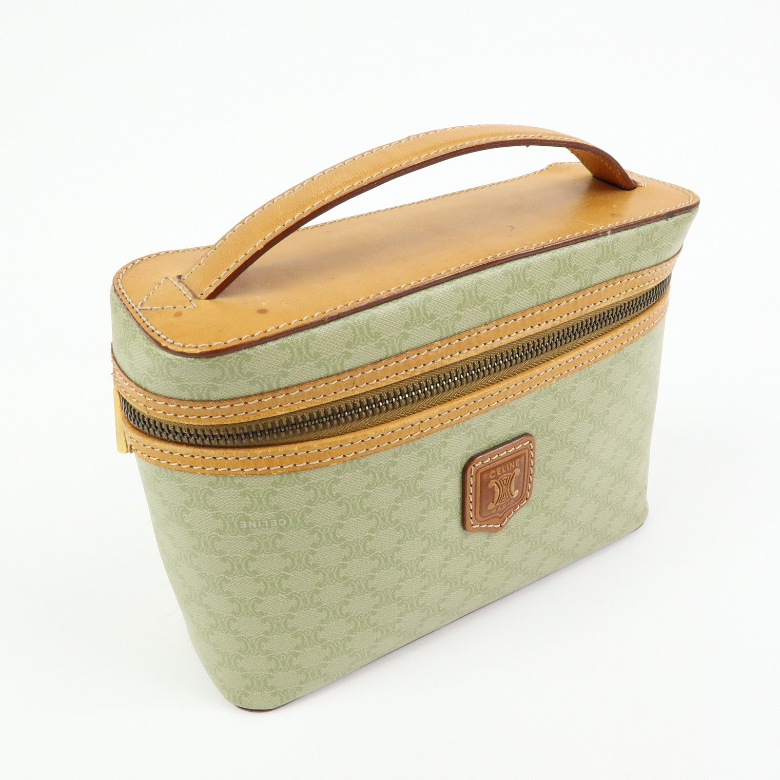 CELINE Macadam PVC Leather Vanity Bag Hand Bag Cosmetic Pouch
