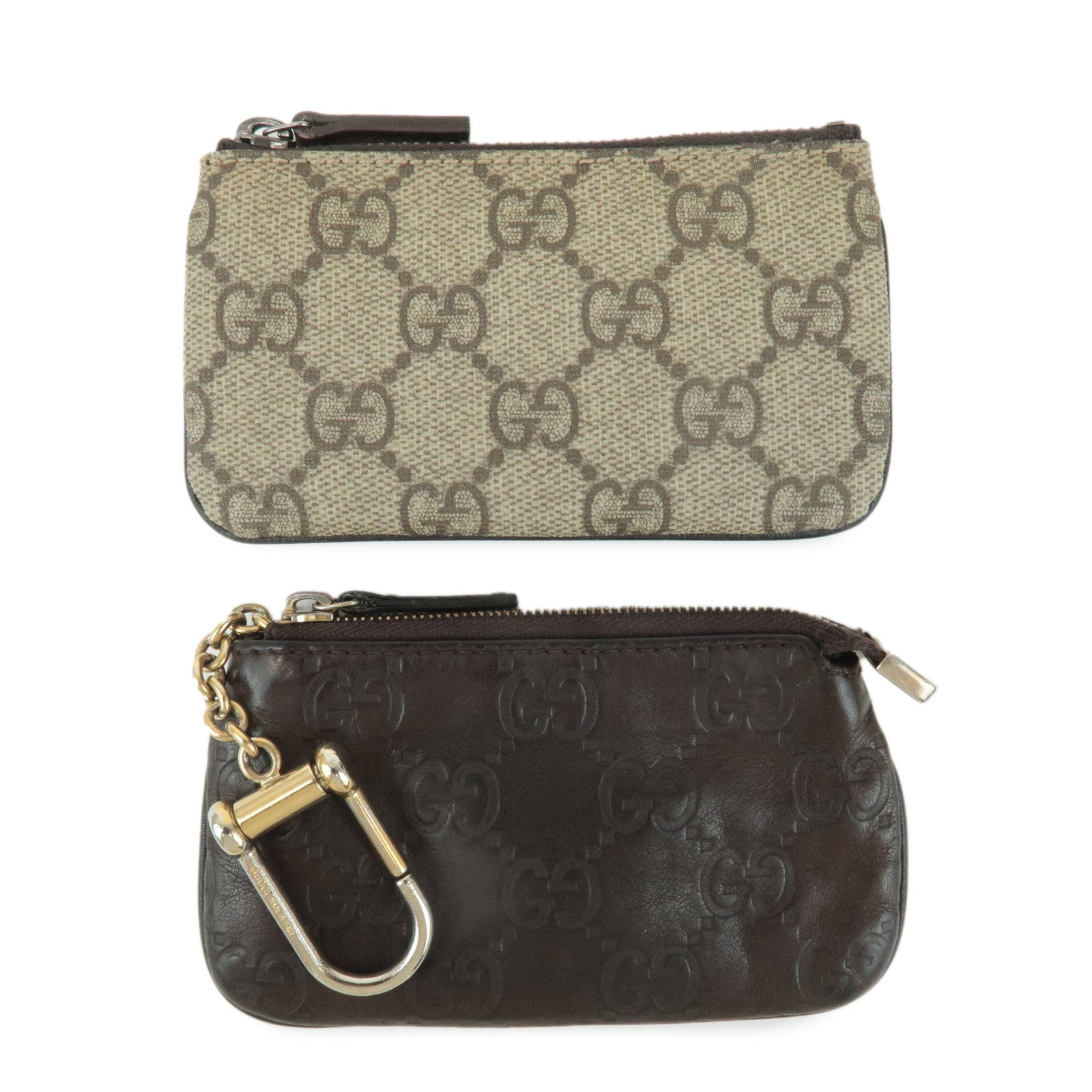 GUCCI Set of 2 Guccissima Leather Canvas Coin Case 233183/131988 Used